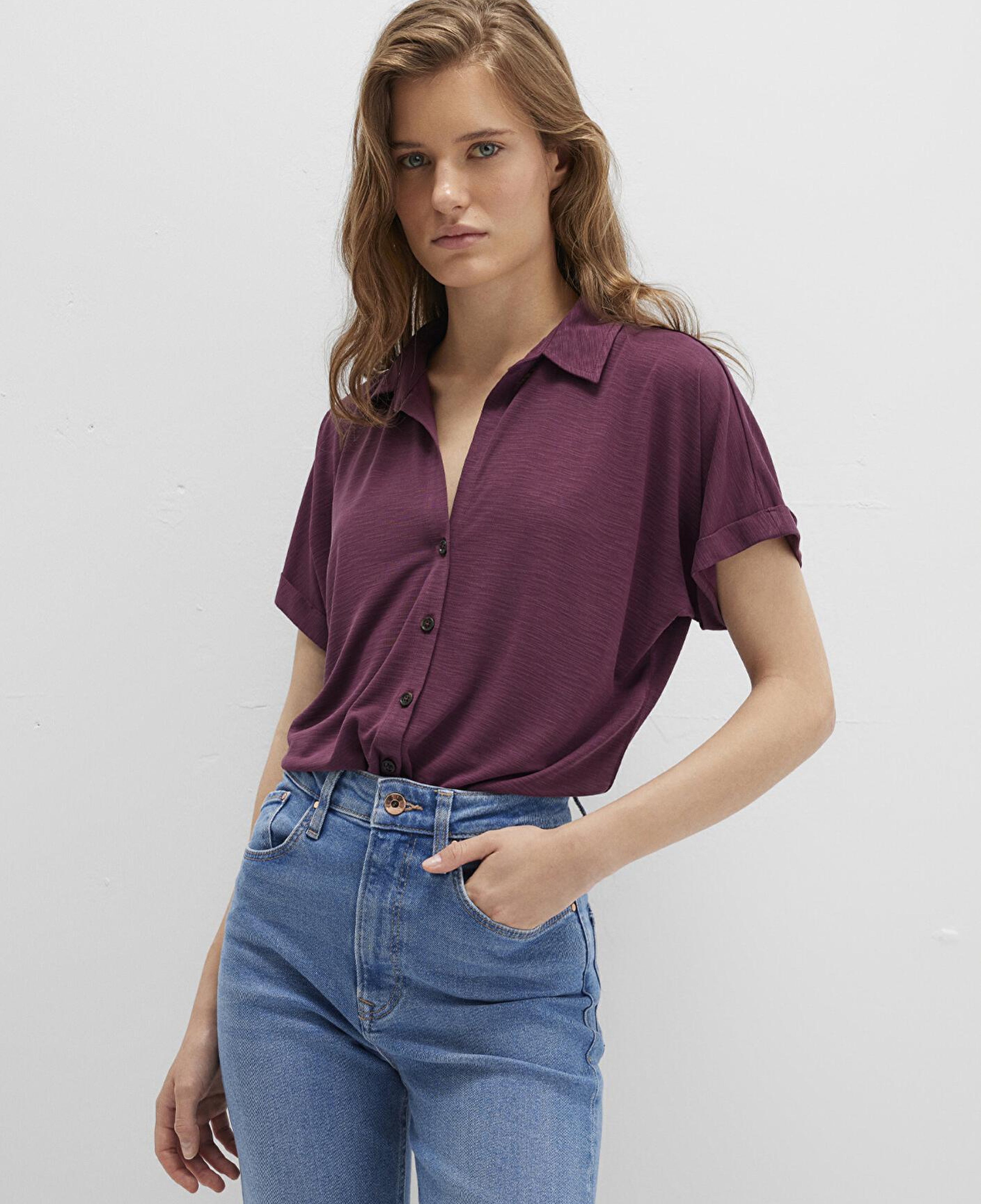 Mavi Lux Touch (TENCEL™) Mor Modal Gömlek Regular Fit / Normal Kesim 168081-70664