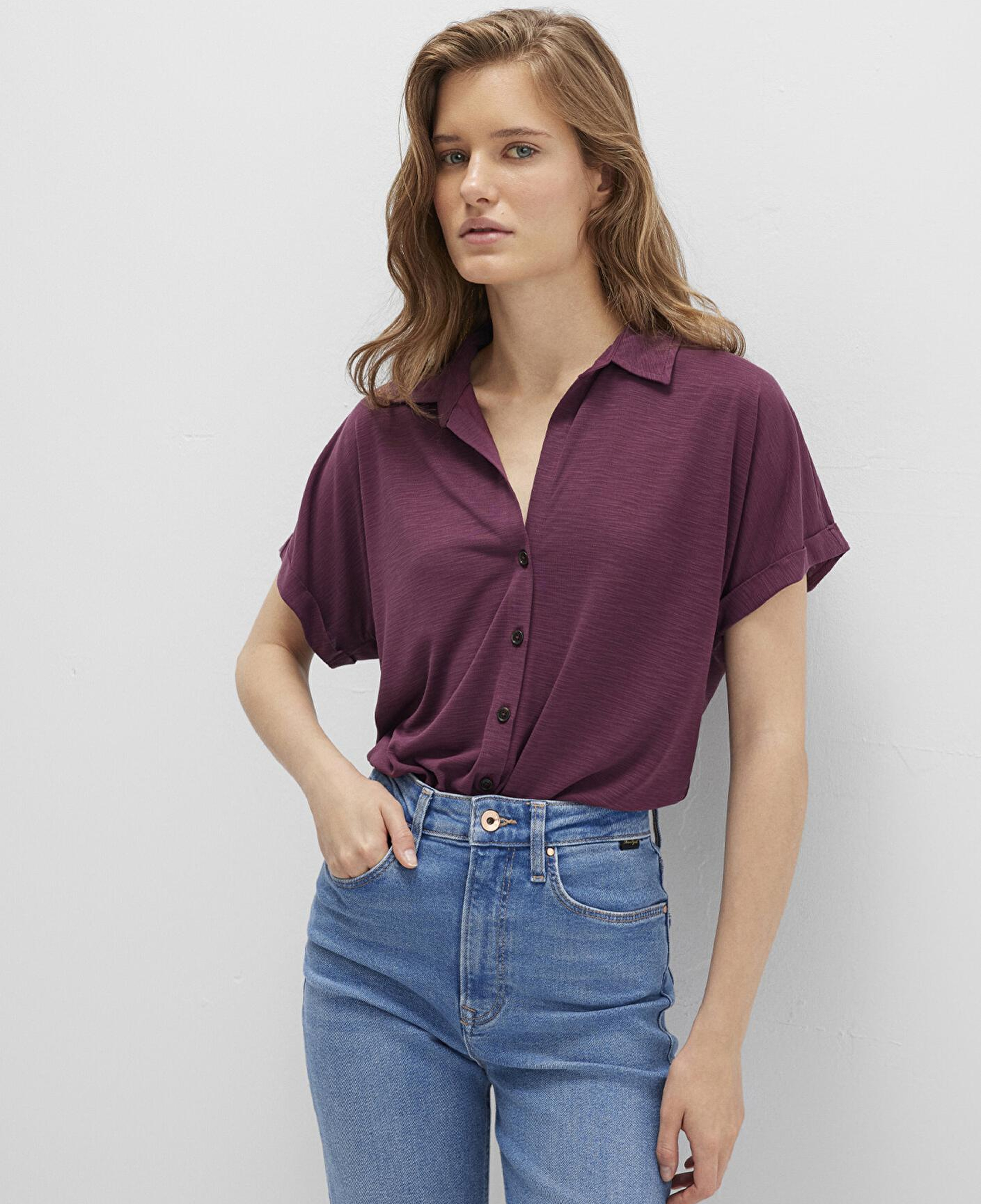 Mavi Lux Touch (TENCEL™) Mor Modal Gömlek Regular Fit / Normal Kesim 168081-70664