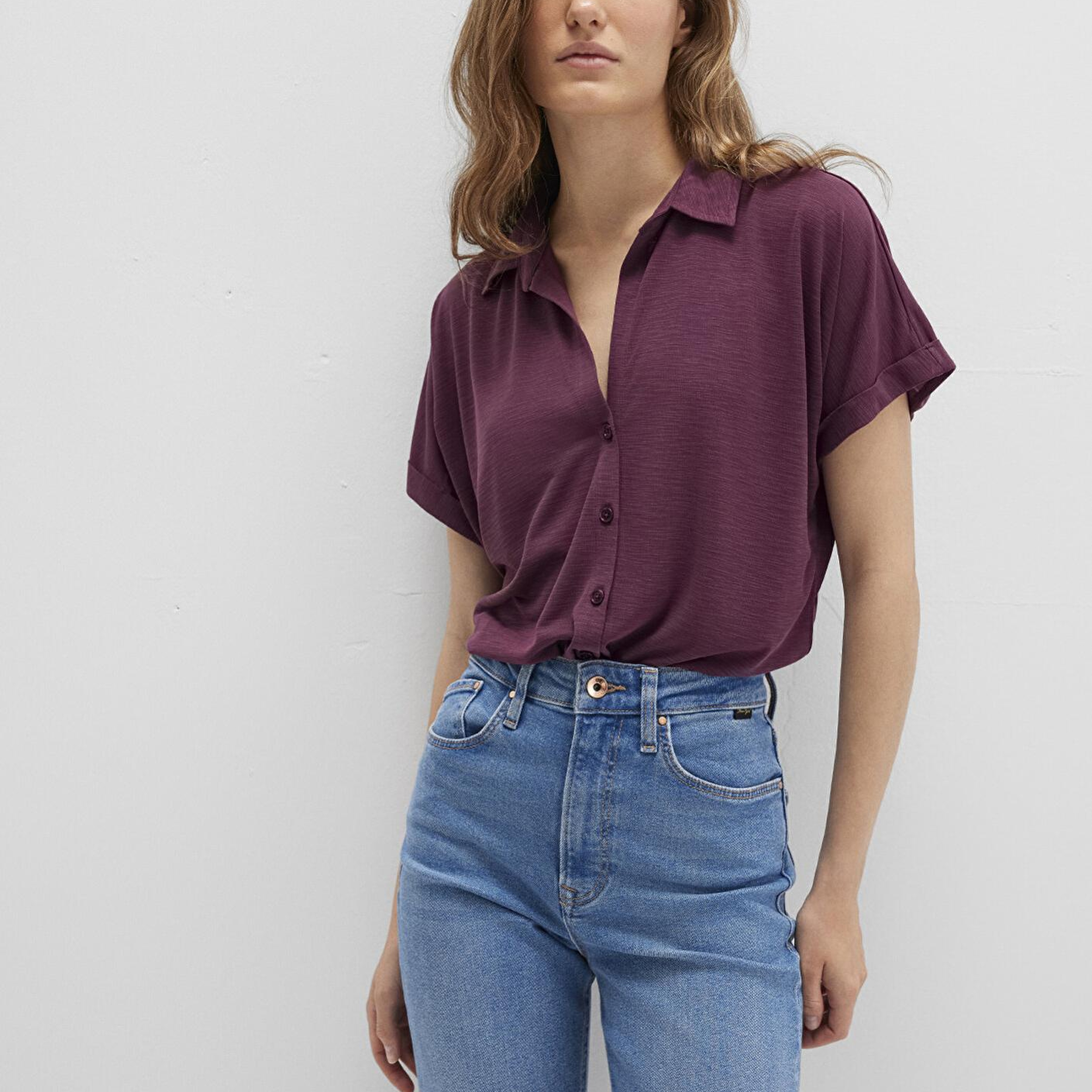 Mavi Lux Touch (TENCEL™) Mor Modal Gömlek Regular Fit / Normal Kesim 168081-70664