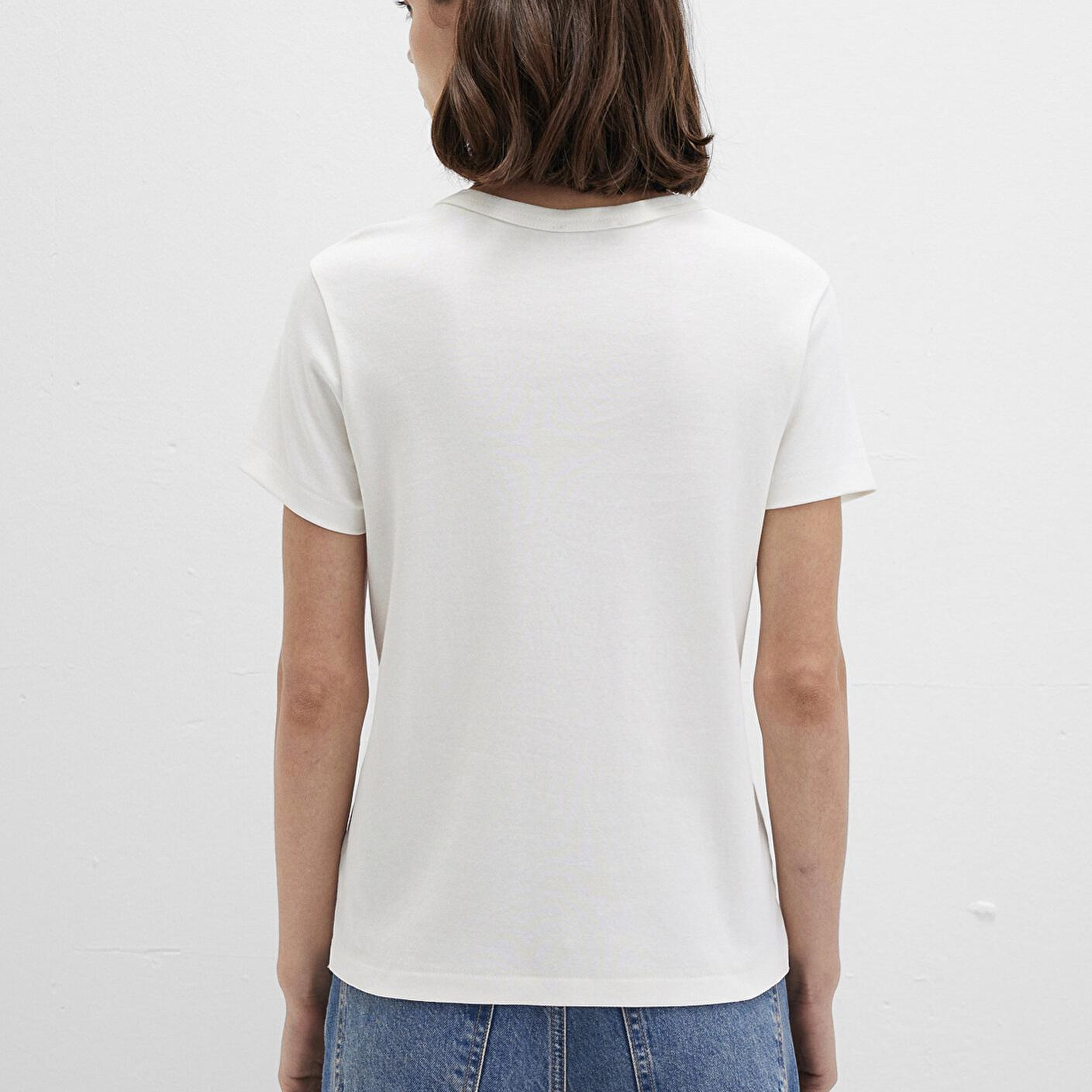 Mavi Bisiklet Yaka İnterlok Beyaz Basic Tişört Slim Fit / Dar Kesim 1612707-70057