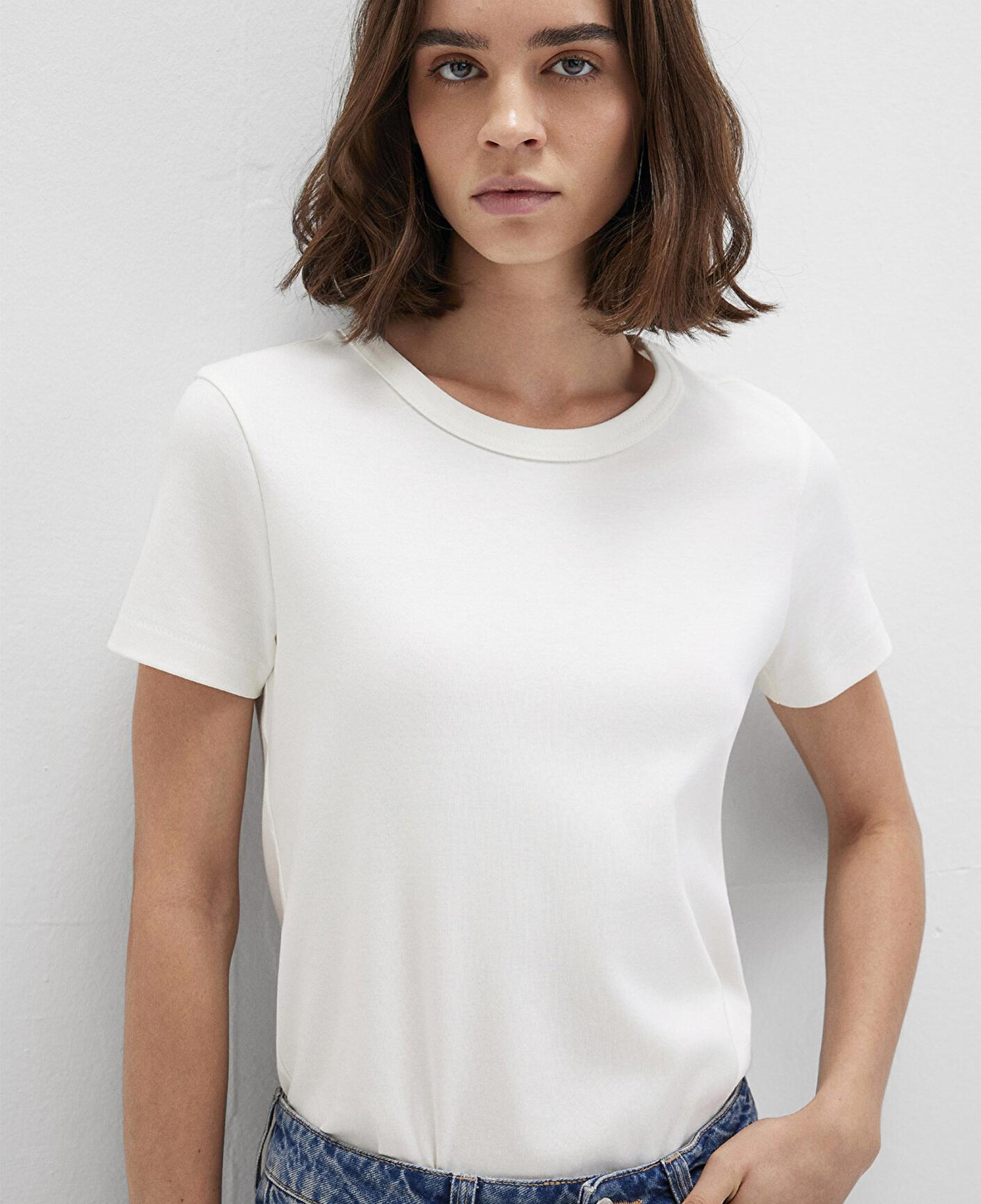 Mavi Bisiklet Yaka İnterlok Beyaz Basic Tişört Slim Fit / Dar Kesim 1612707-70057