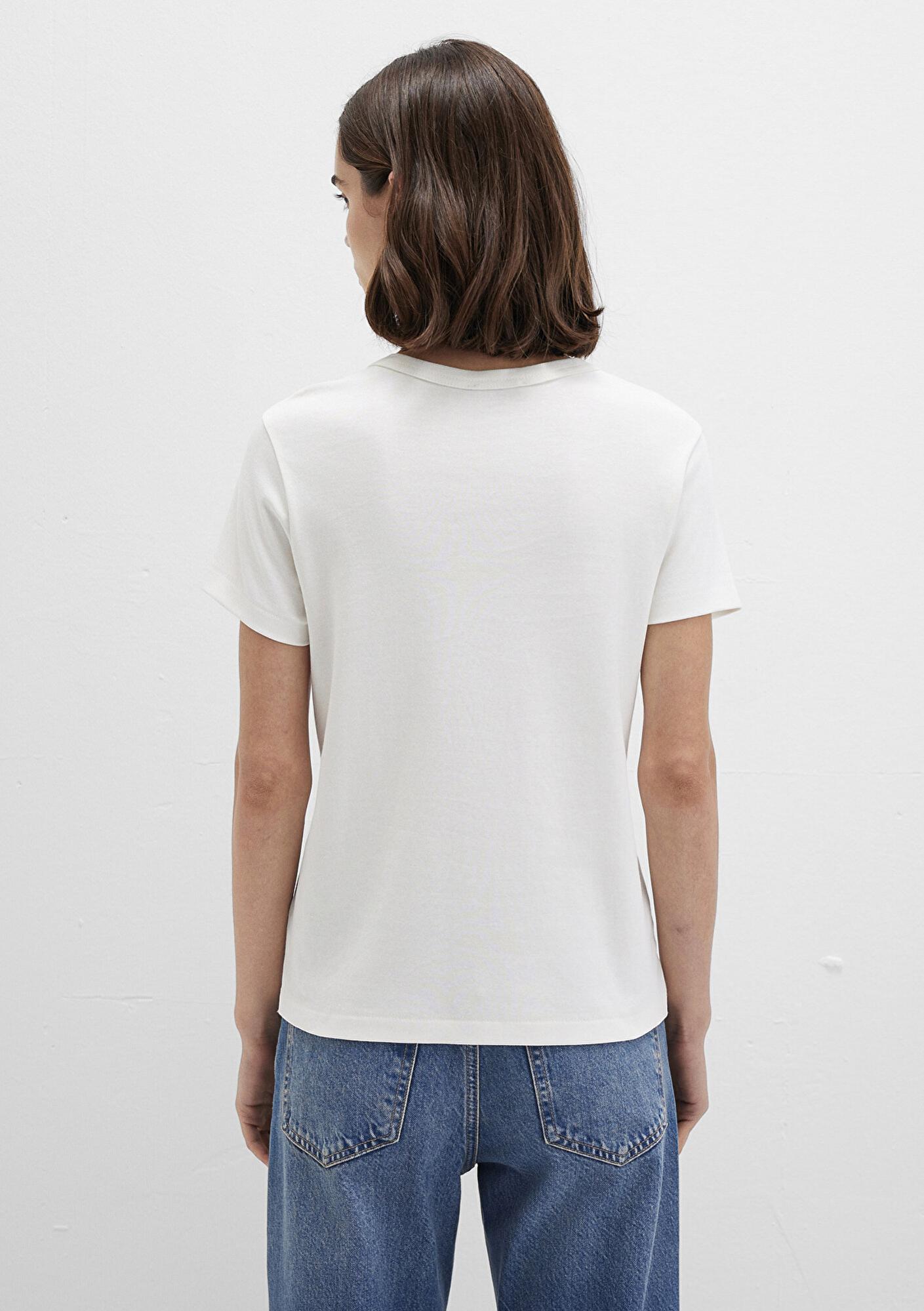 Mavi Bisiklet Yaka İnterlok Beyaz Basic Tişört Slim Fit / Dar Kesim 1612707-70057