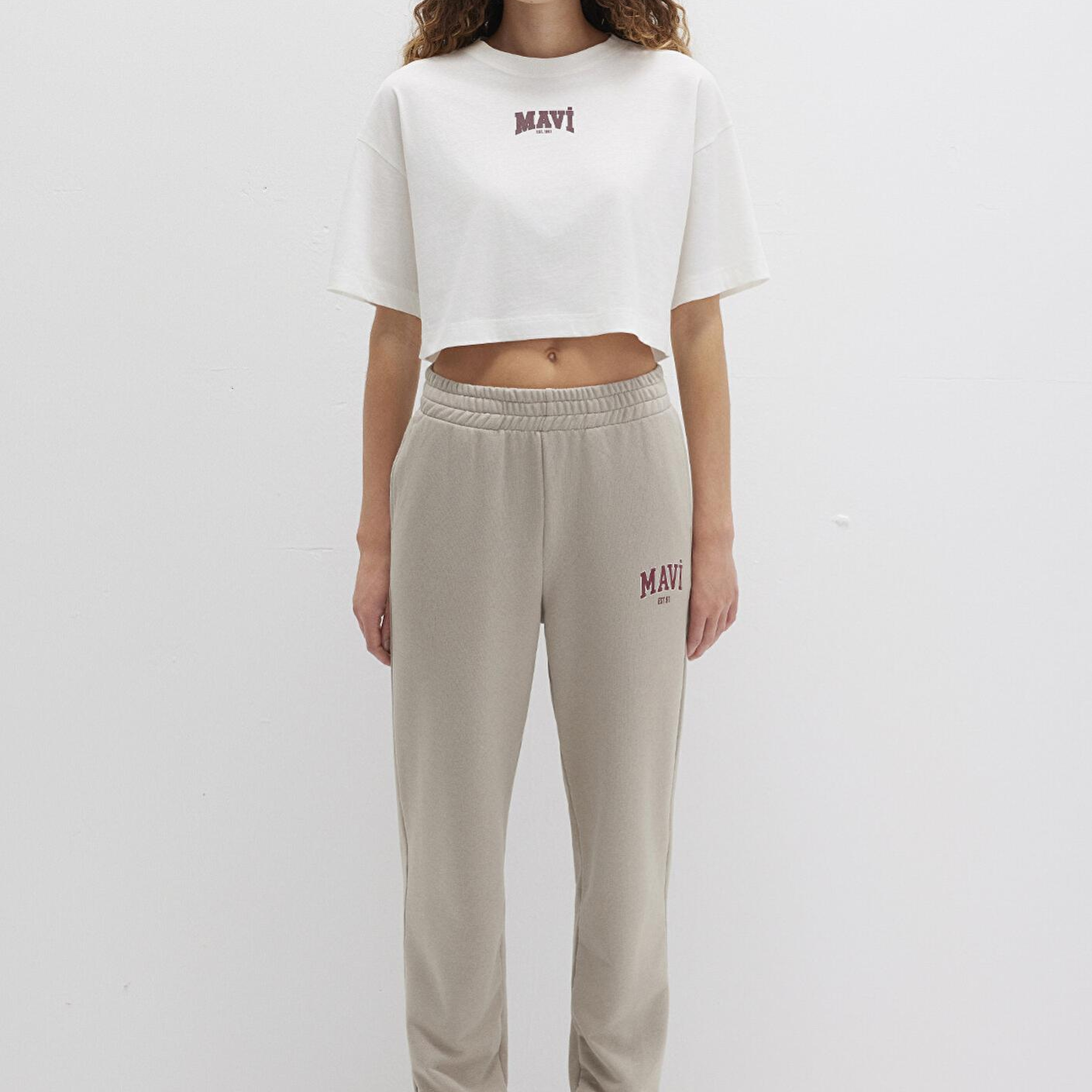 Mavi Mavi Logo Baskılı Bej Eşofman Altı 1010757-70112