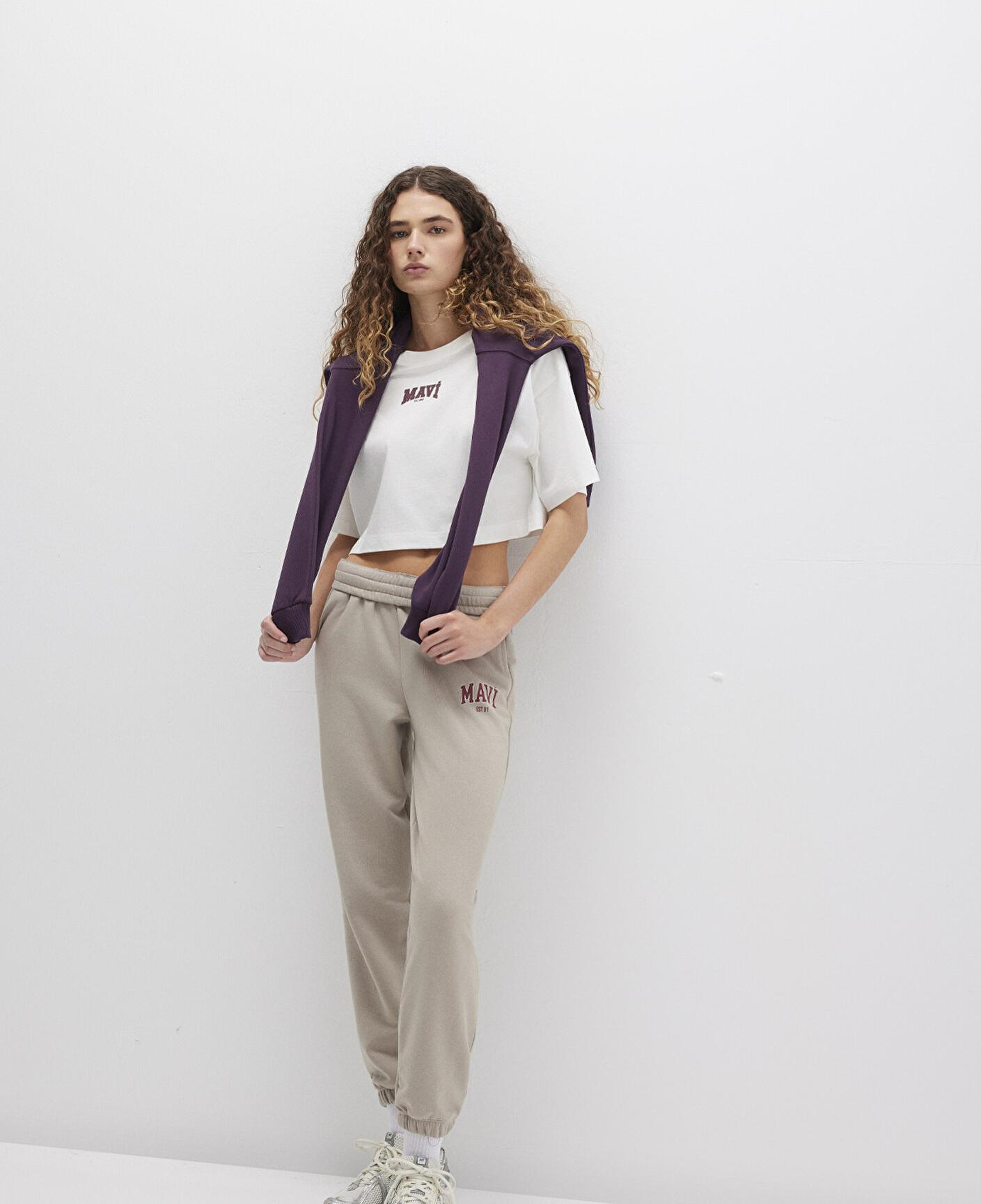 Mavi Mavi Logo Baskılı Bej Eşofman Altı 1010757-70112