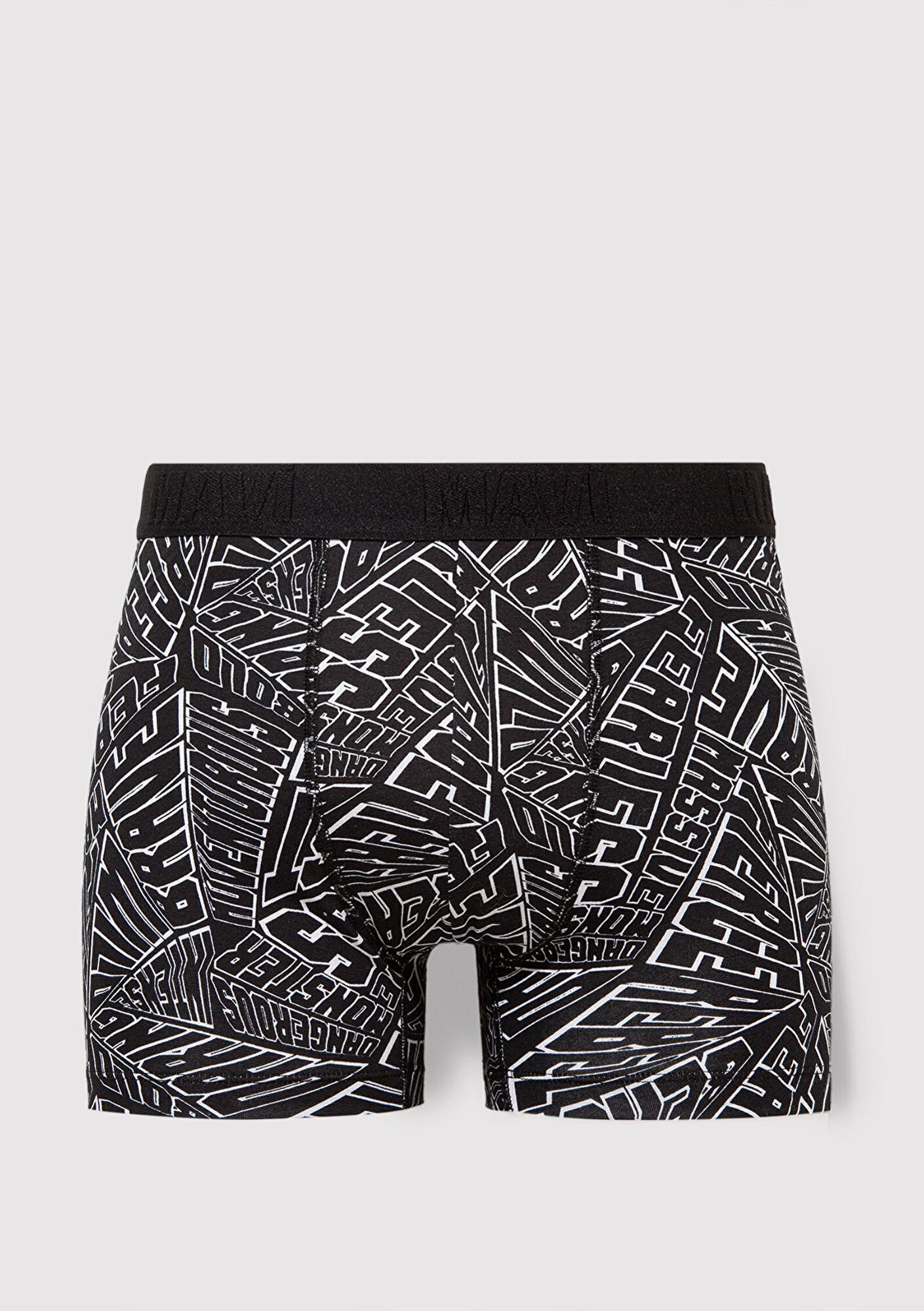 Mavi Baskılı Siyah Boxer 0911634-900