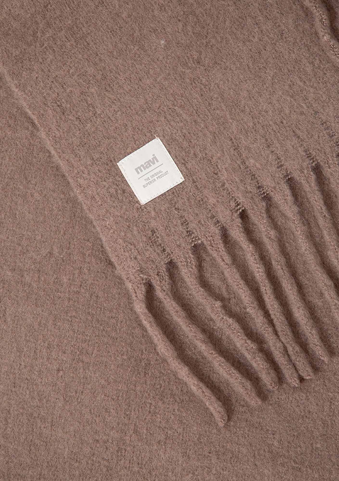 Mavi Püsküllü Kahverengi Atkı 1912807-71576