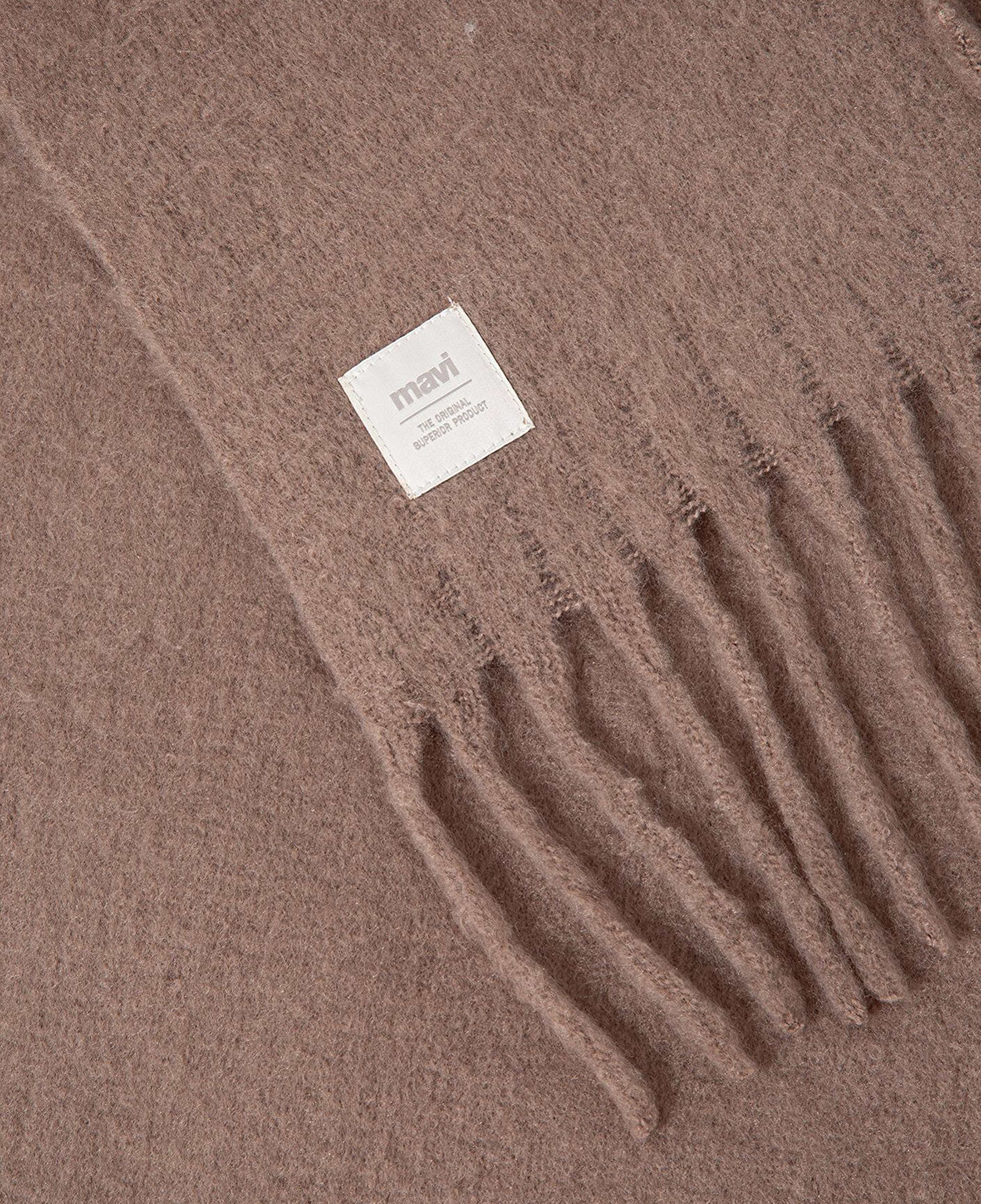 Mavi Püsküllü Kahverengi Atkı 1912807-71576