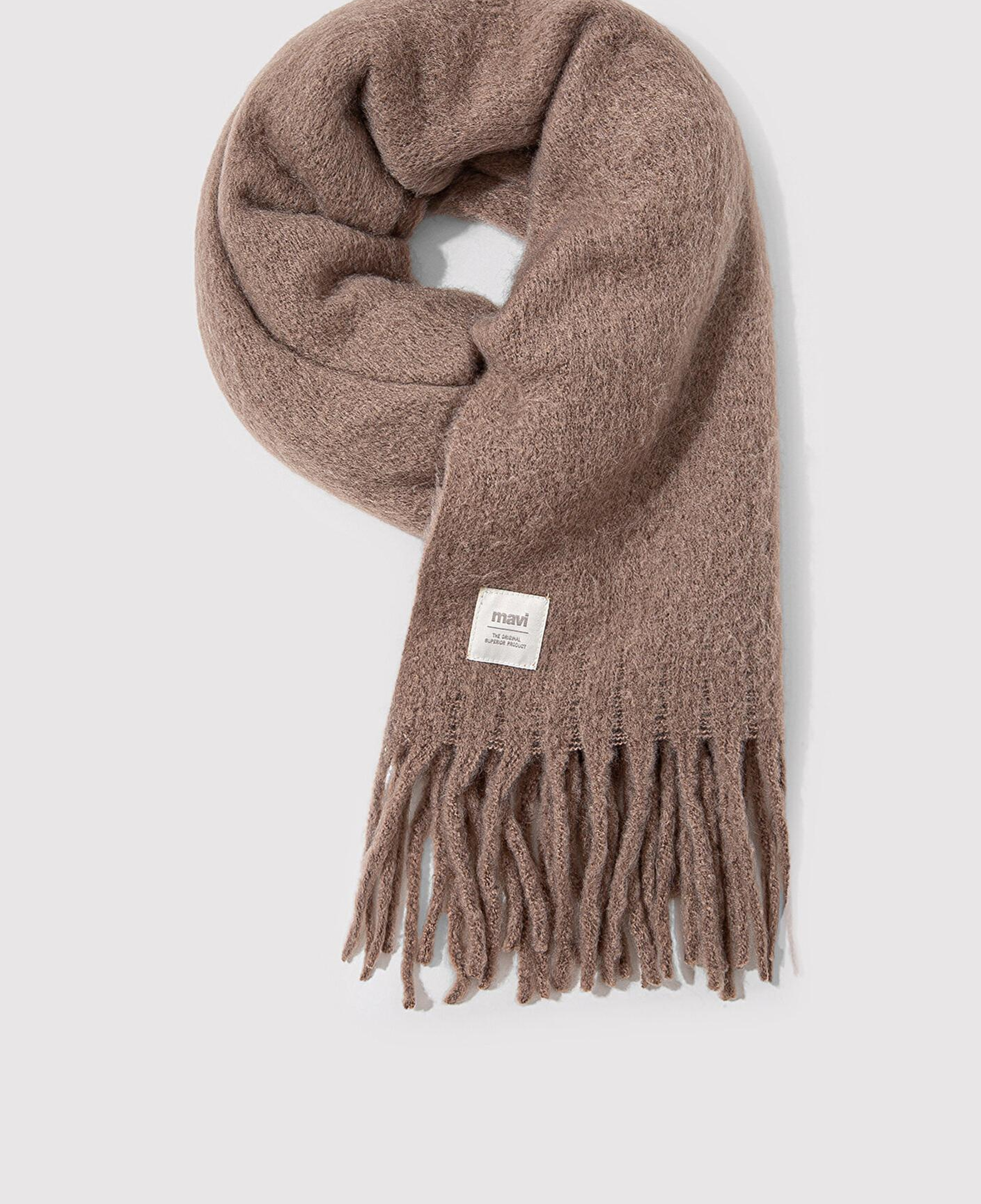 Mavi Püsküllü Kahverengi Atkı 1912807-71576