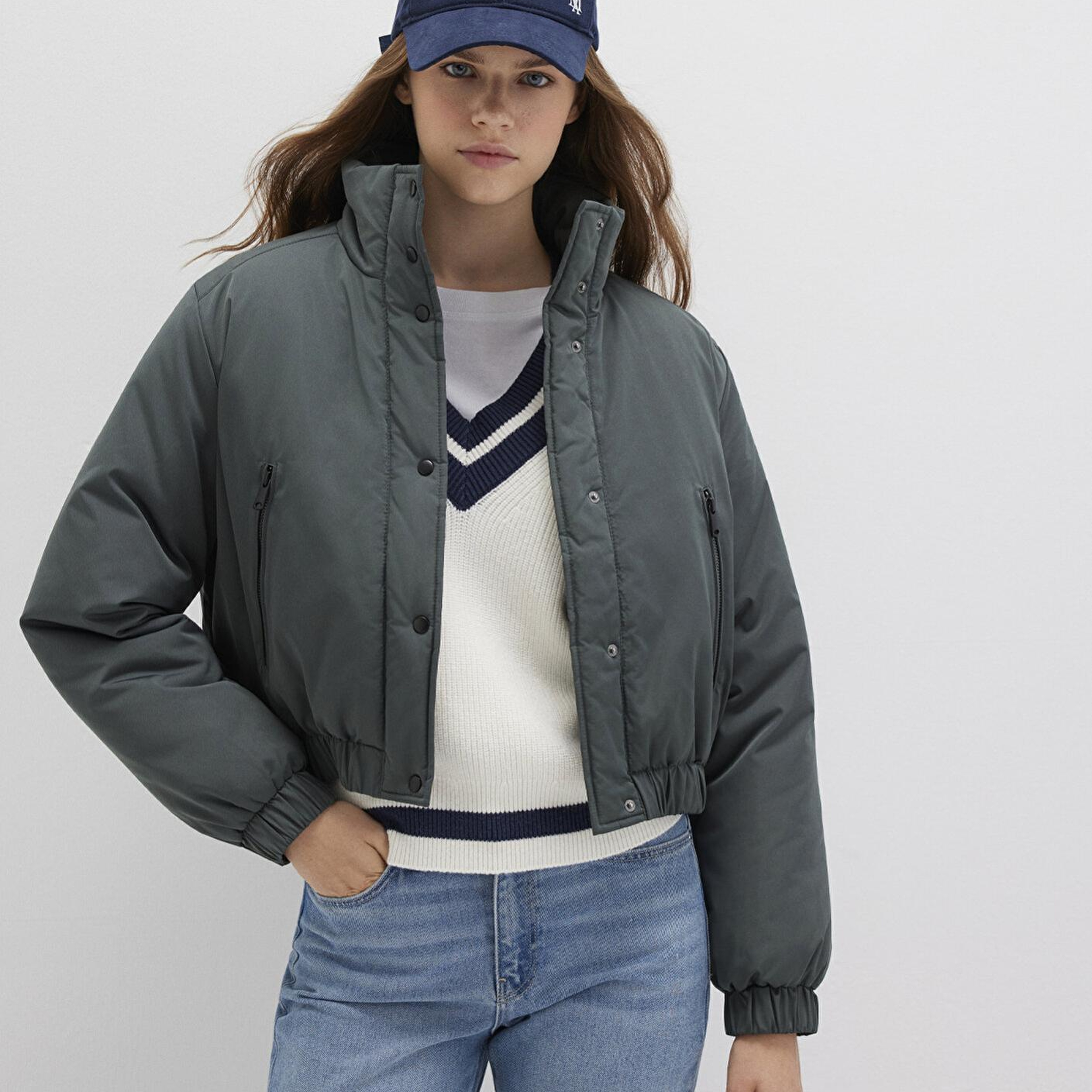 Mavi Yeşil Şişme Mont 1110269-71598