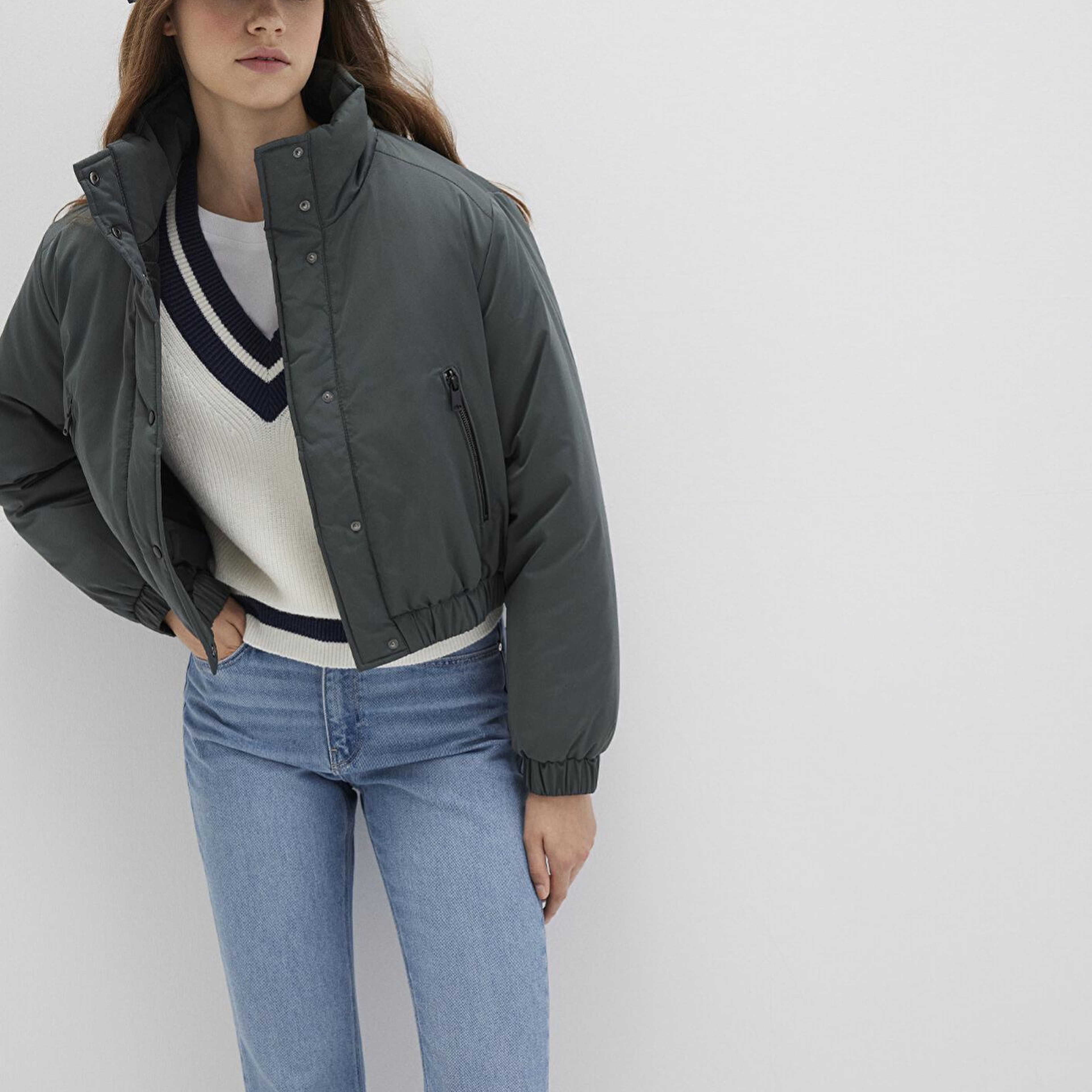 Mavi Yeşil Şişme Mont 1110269-71598