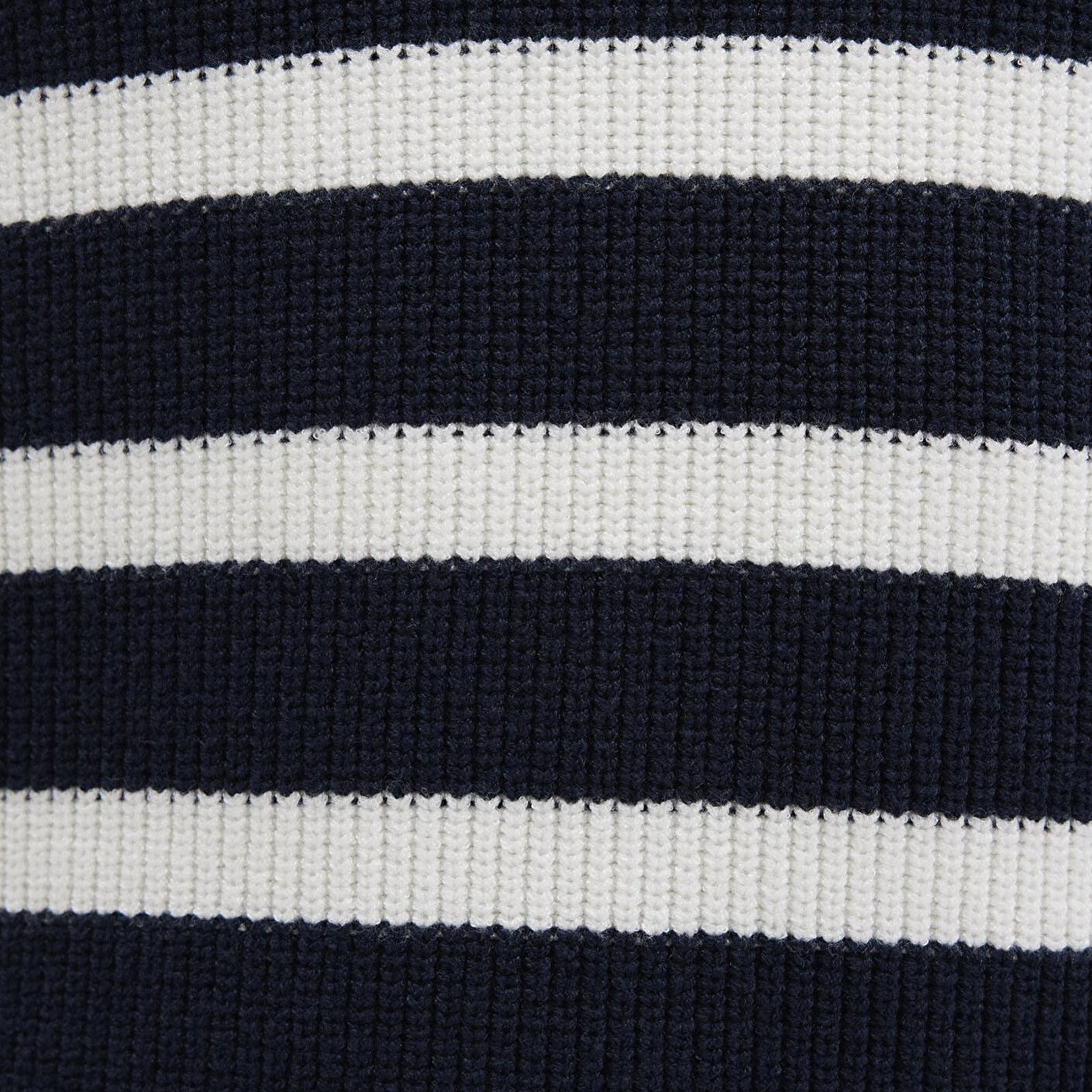 Mavi Yarı Fermuarlı Çizgili Lacivert Kazak Slim Fit / Dar Kesim 0710131-70490