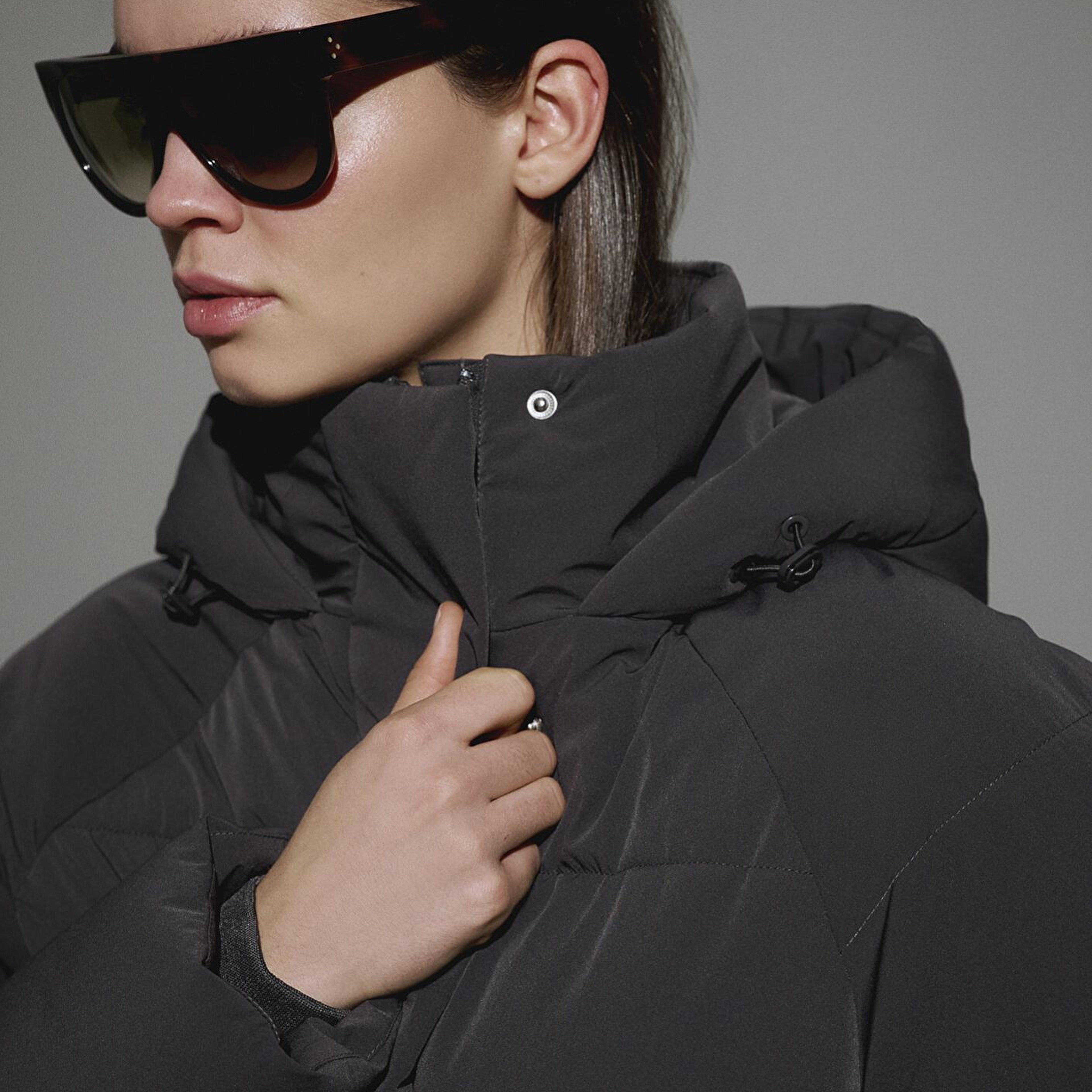 Mavi Kapüşonlu Antrasit Şişme Mont 1110225-80106