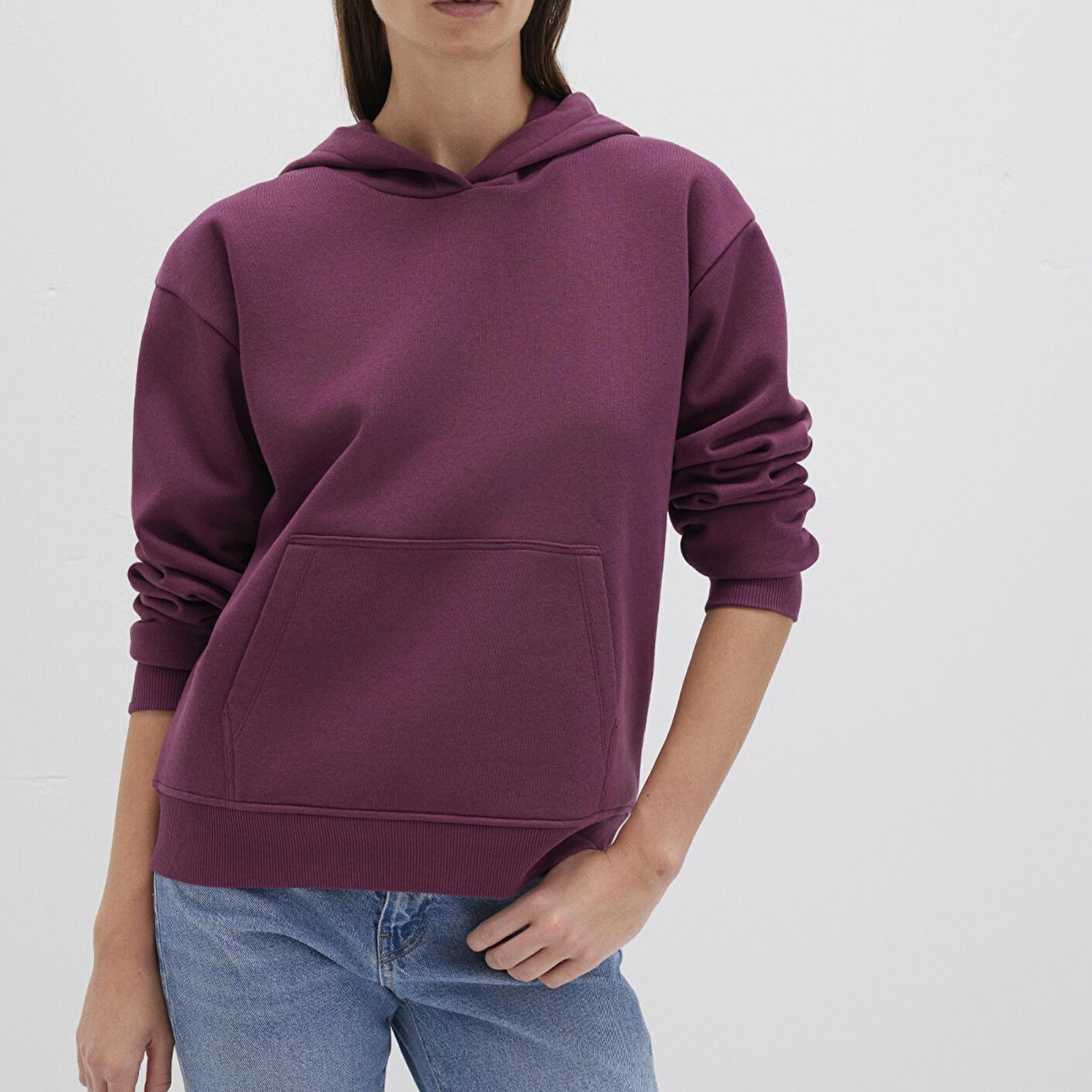 Mavi Kapüşonlu Mor Basic Sweatshirt 167299-70670