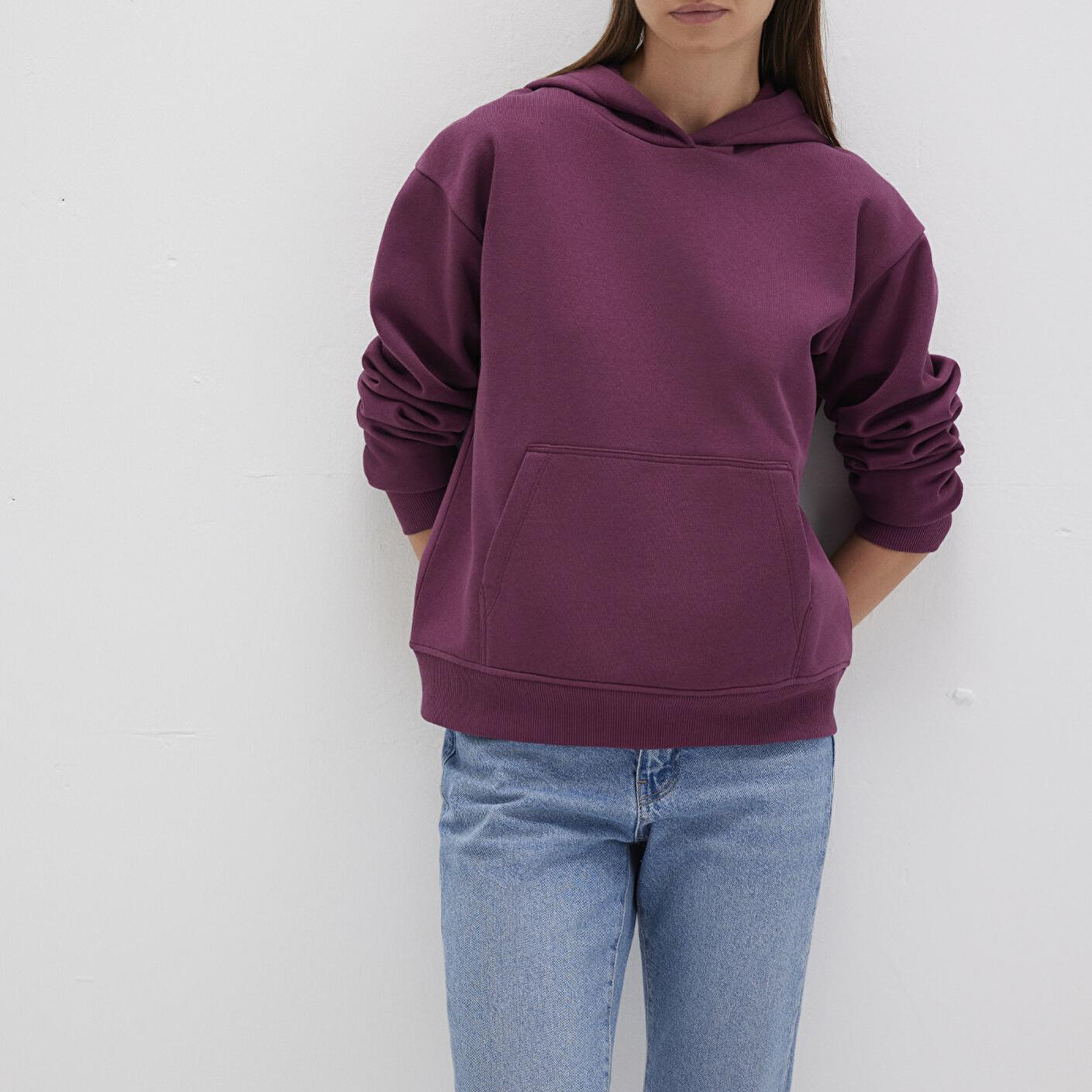 Mavi Kapüşonlu Mor Basic Sweatshirt 167299-70670