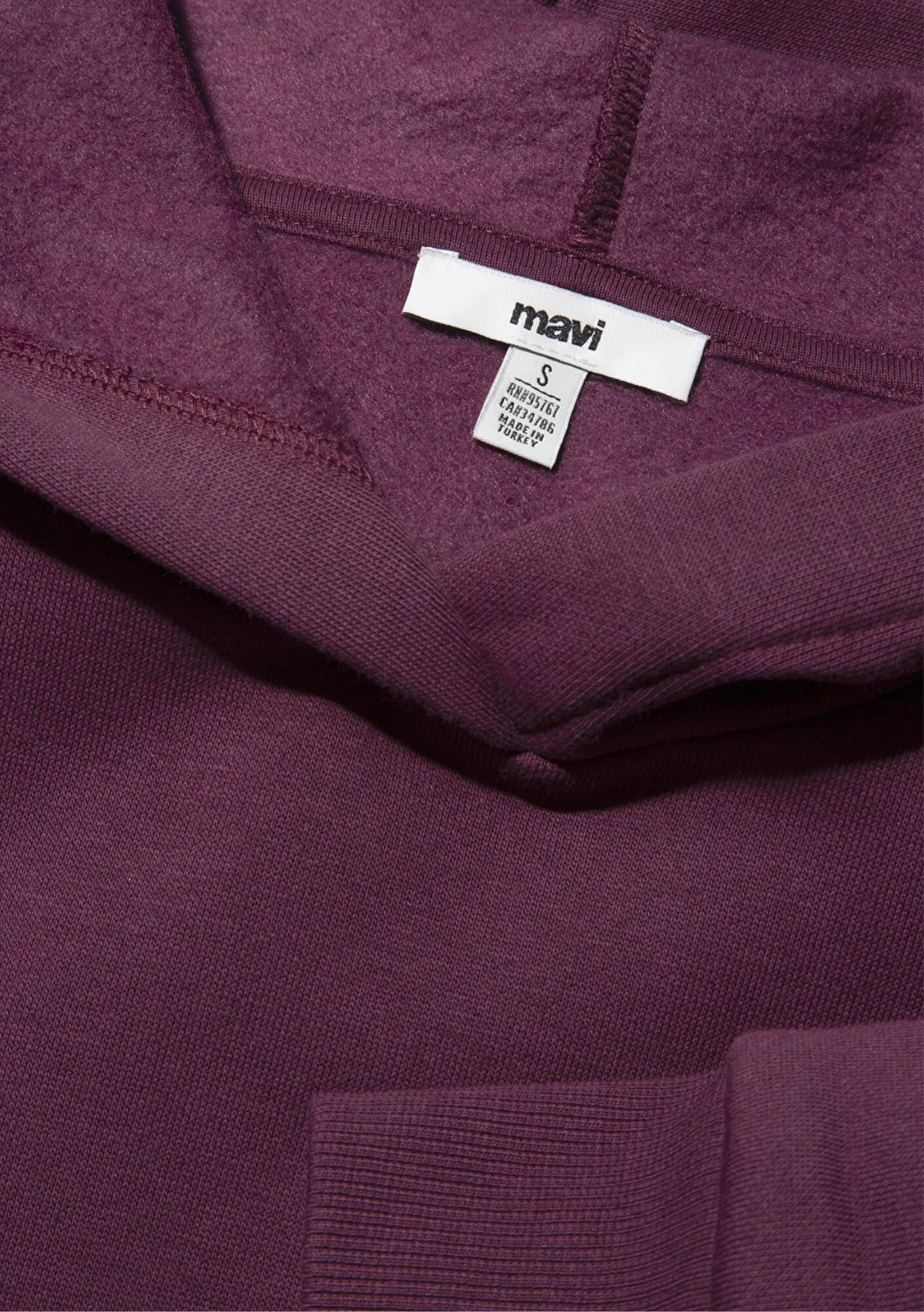 Mavi Kapüşonlu Mor Basic Sweatshirt 167299-70670