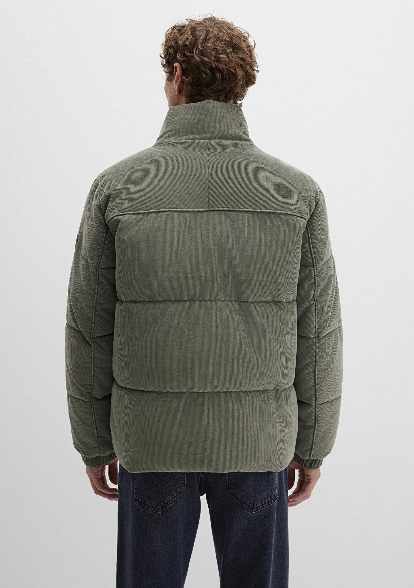 Mavi Dik Yaka Yeşil Kadife Ceket Loose Fit / Bol Rahat Kesim 0110476-85485