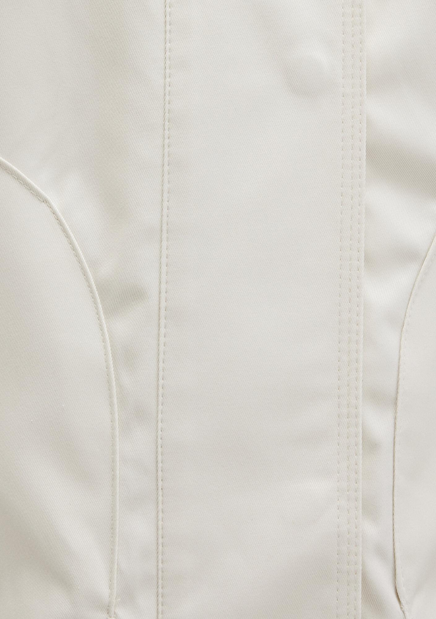 Mavi Kapüşonlu Ekru Ceket Loose Fit / Bol Rahat Kesim 1110014-70134