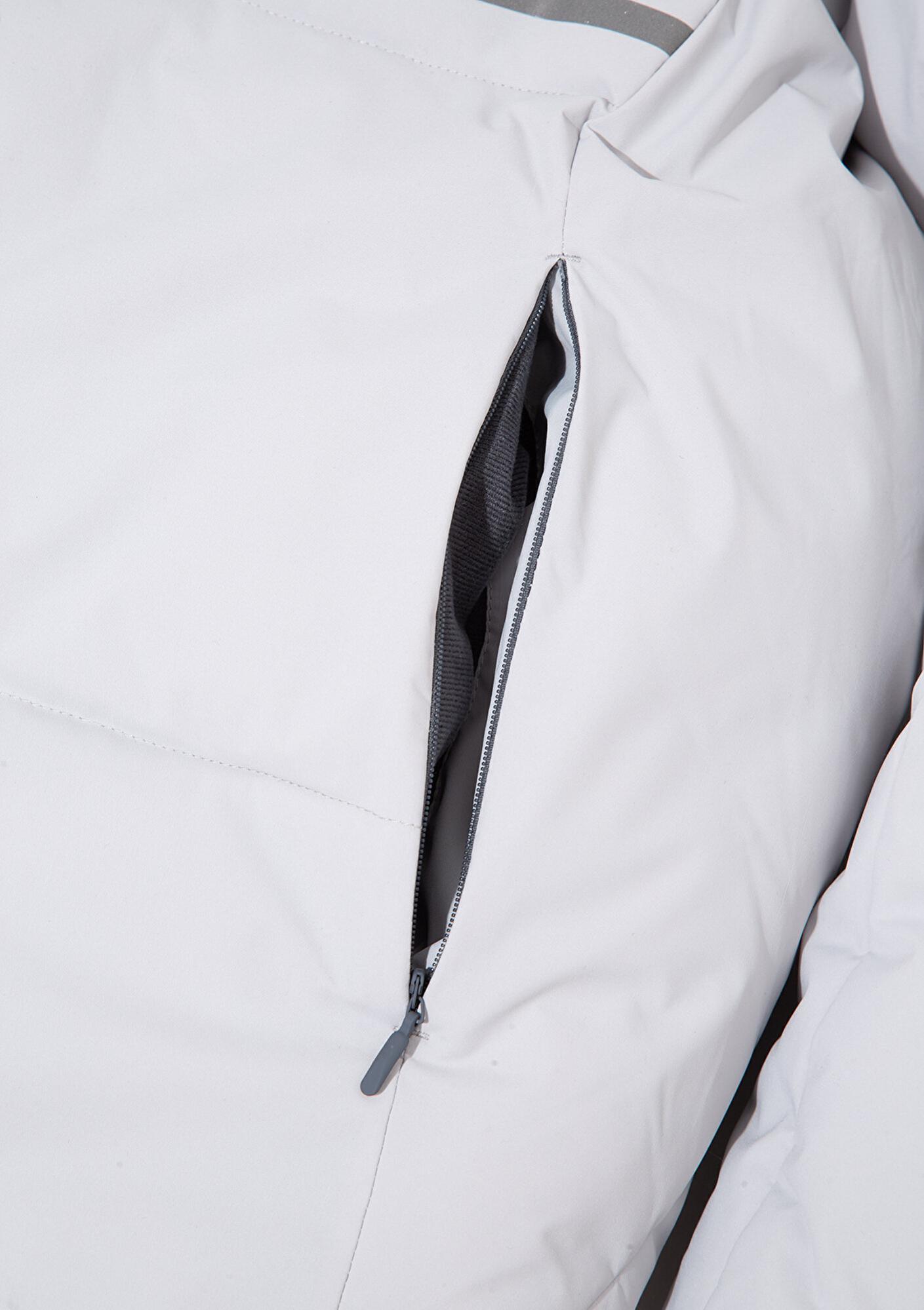 Mavi Su İtici Kapüşonlu Gri Şişme Mont 0110463-70075