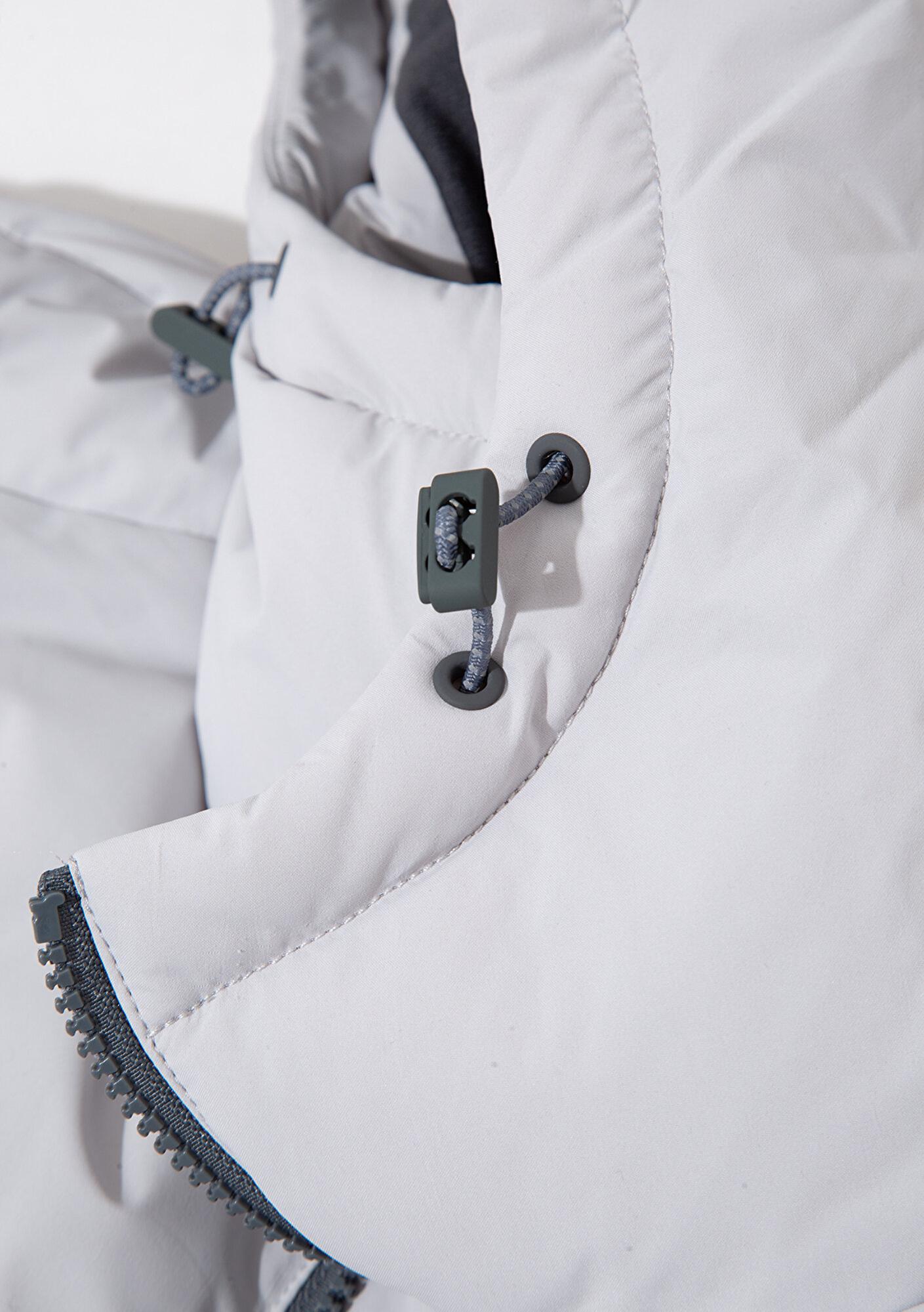 Mavi Su İtici Kapüşonlu Gri Şişme Mont 0110463-70075