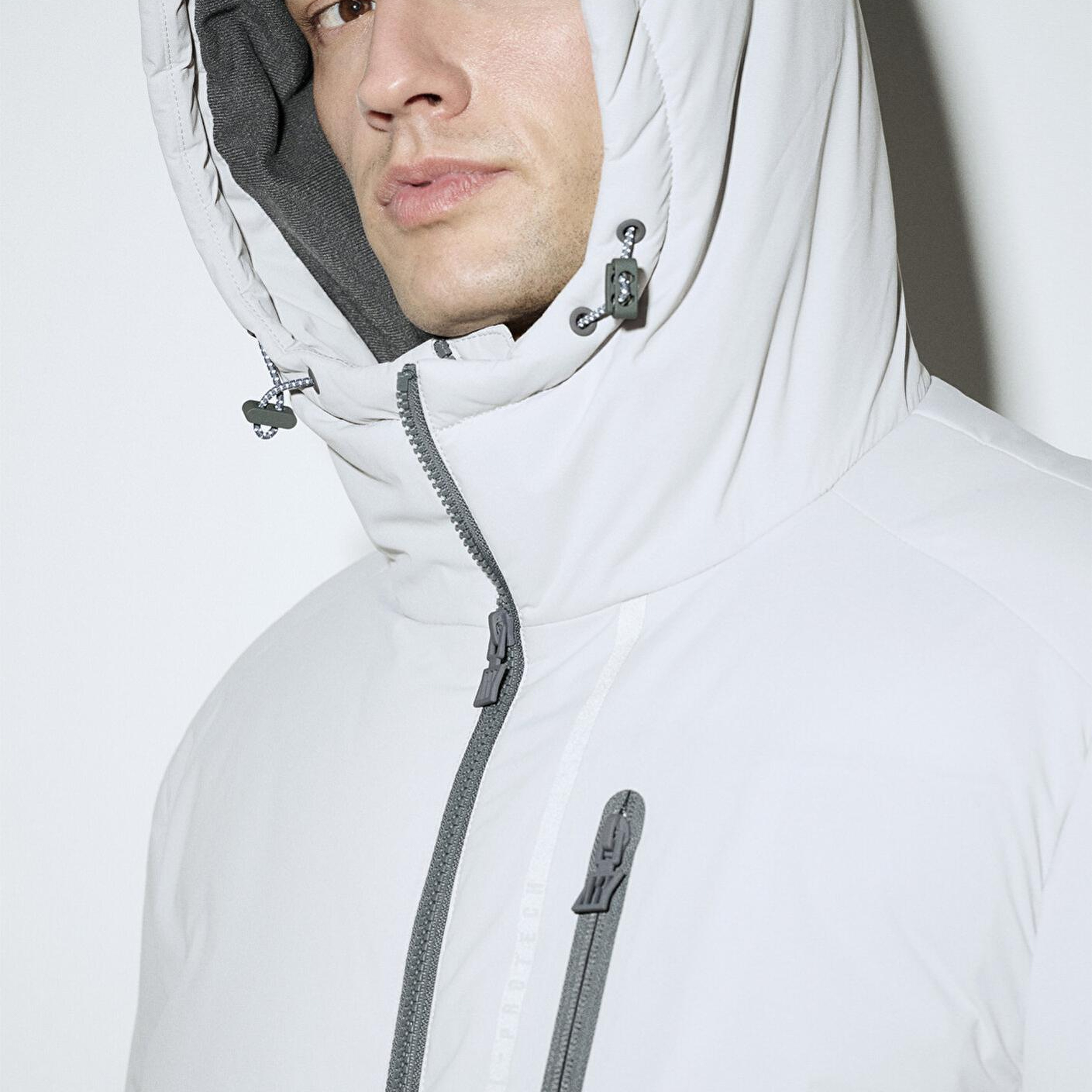 Mavi Su İtici Kapüşonlu Gri Şişme Mont 0110463-70075