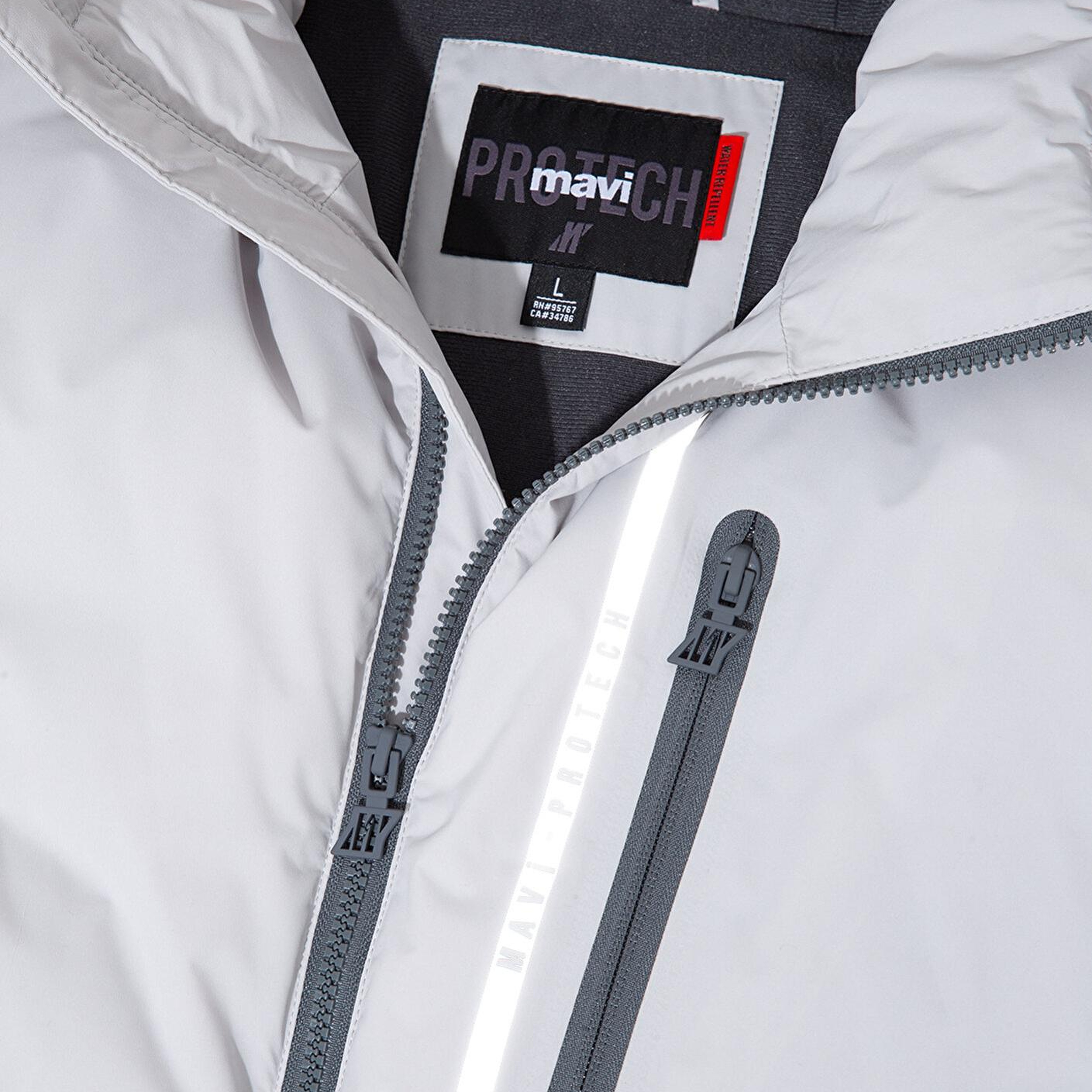 Mavi Su İtici Kapüşonlu Gri Şişme Mont 0110463-70075