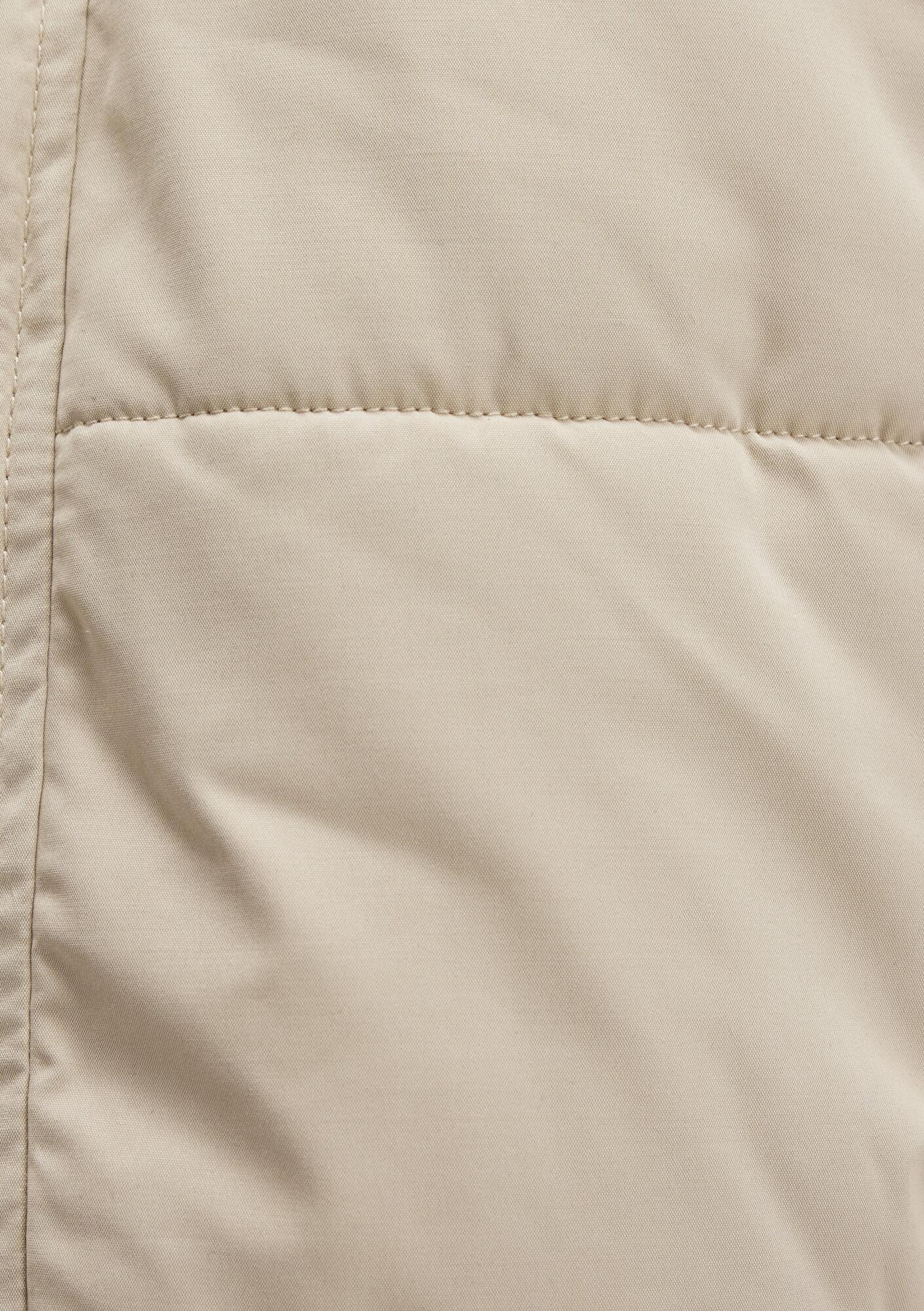 Mavi Dik Yaka Bej Şişme Mont 0110470-86559