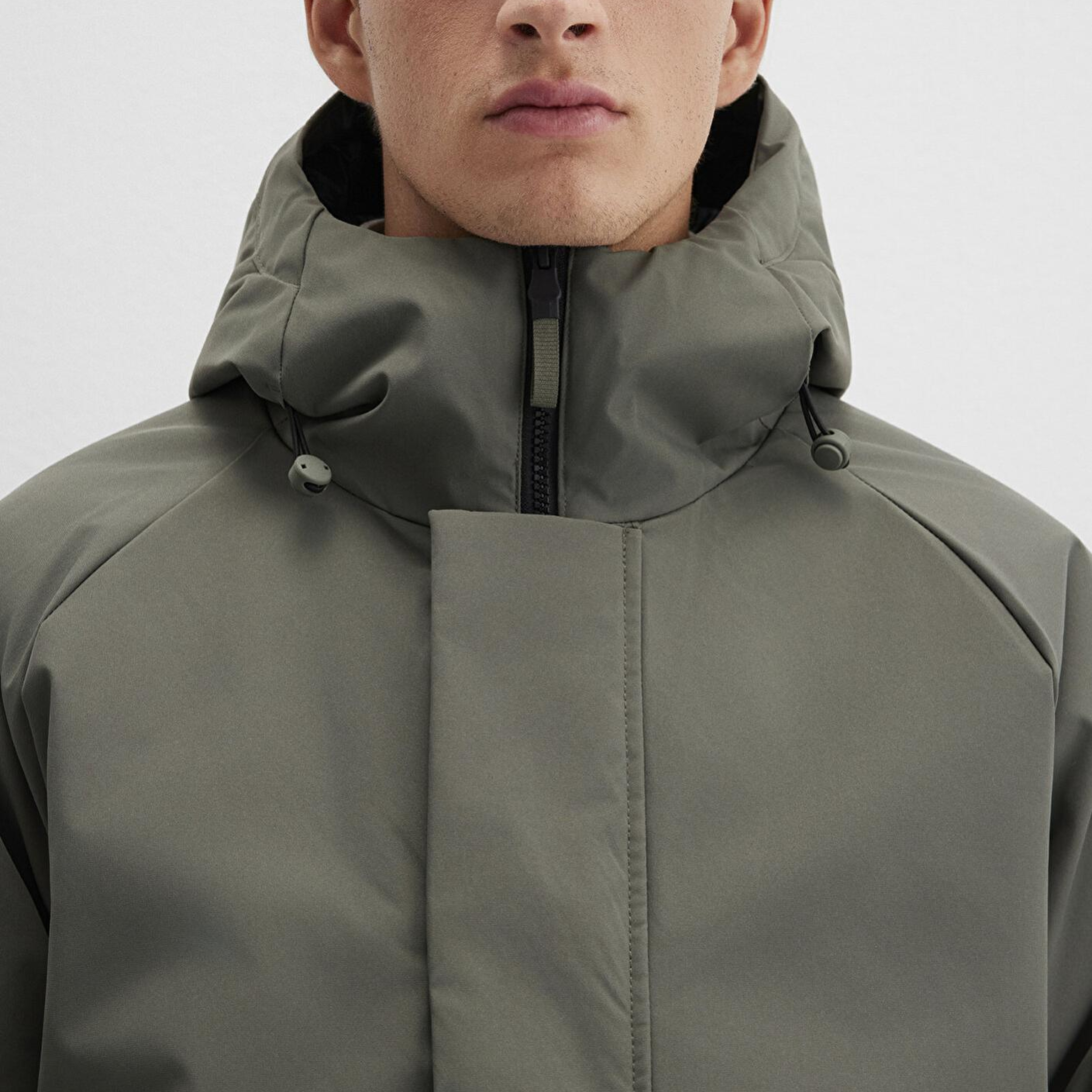 Mavi Cep Detaylı Haki Mont 0110467-85485