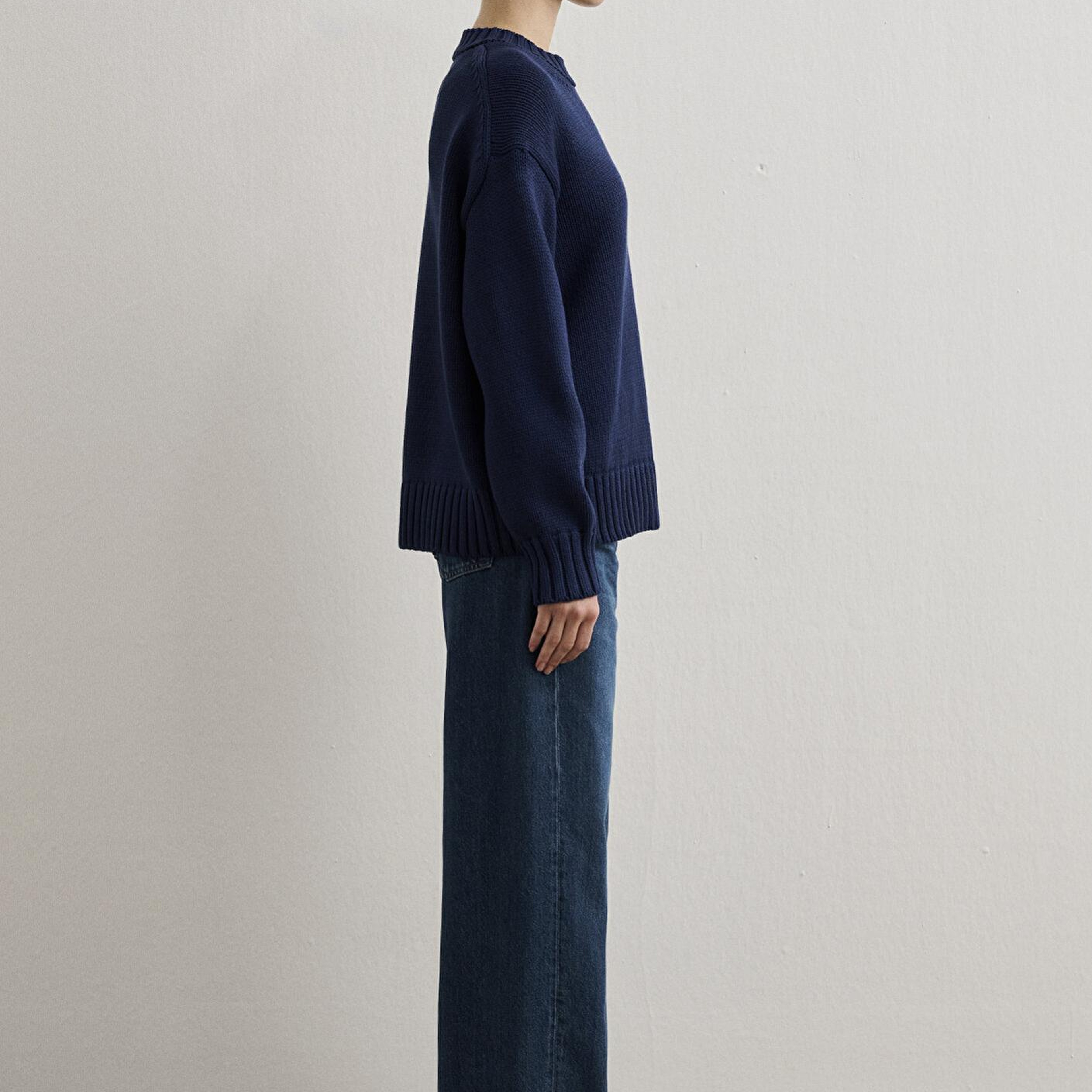 Mavi Bisiklet Yaka Lacivert Kazak Oversize / Geniş Kesim 1710516-84371