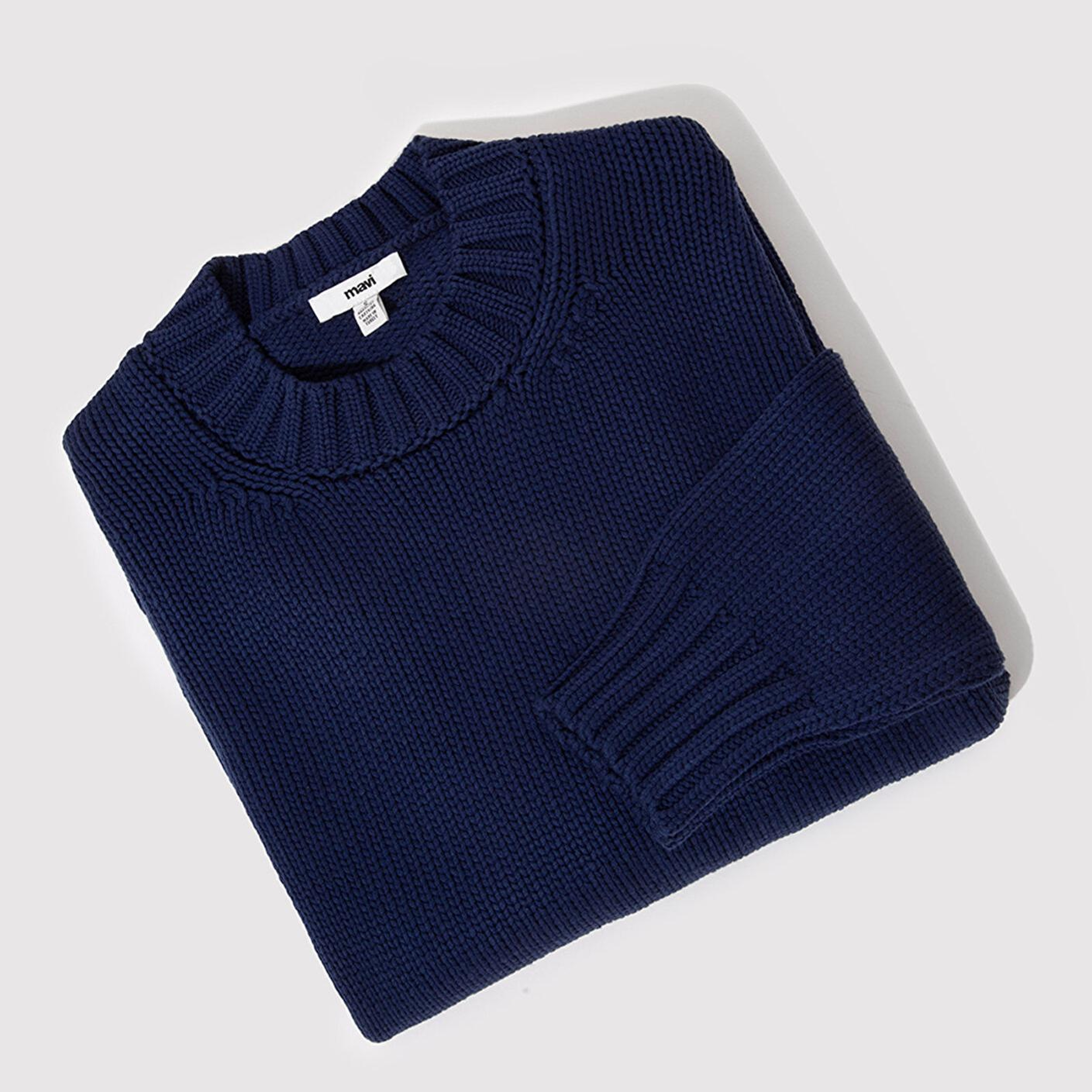 Mavi Bisiklet Yaka Lacivert Kazak Oversize / Geniş Kesim 1710516-84371