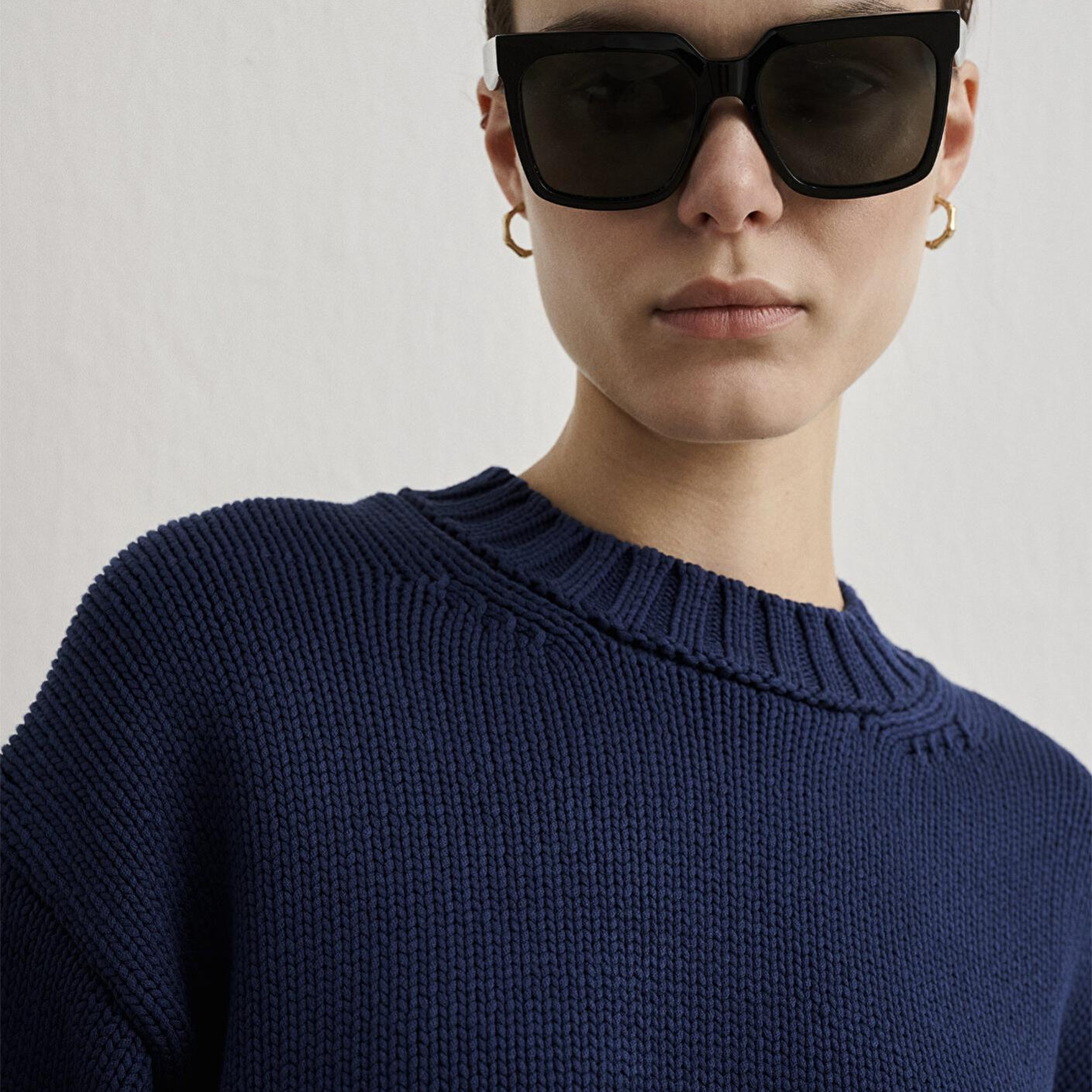 Mavi Bisiklet Yaka Lacivert Kazak Oversize / Geniş Kesim 1710516-84371