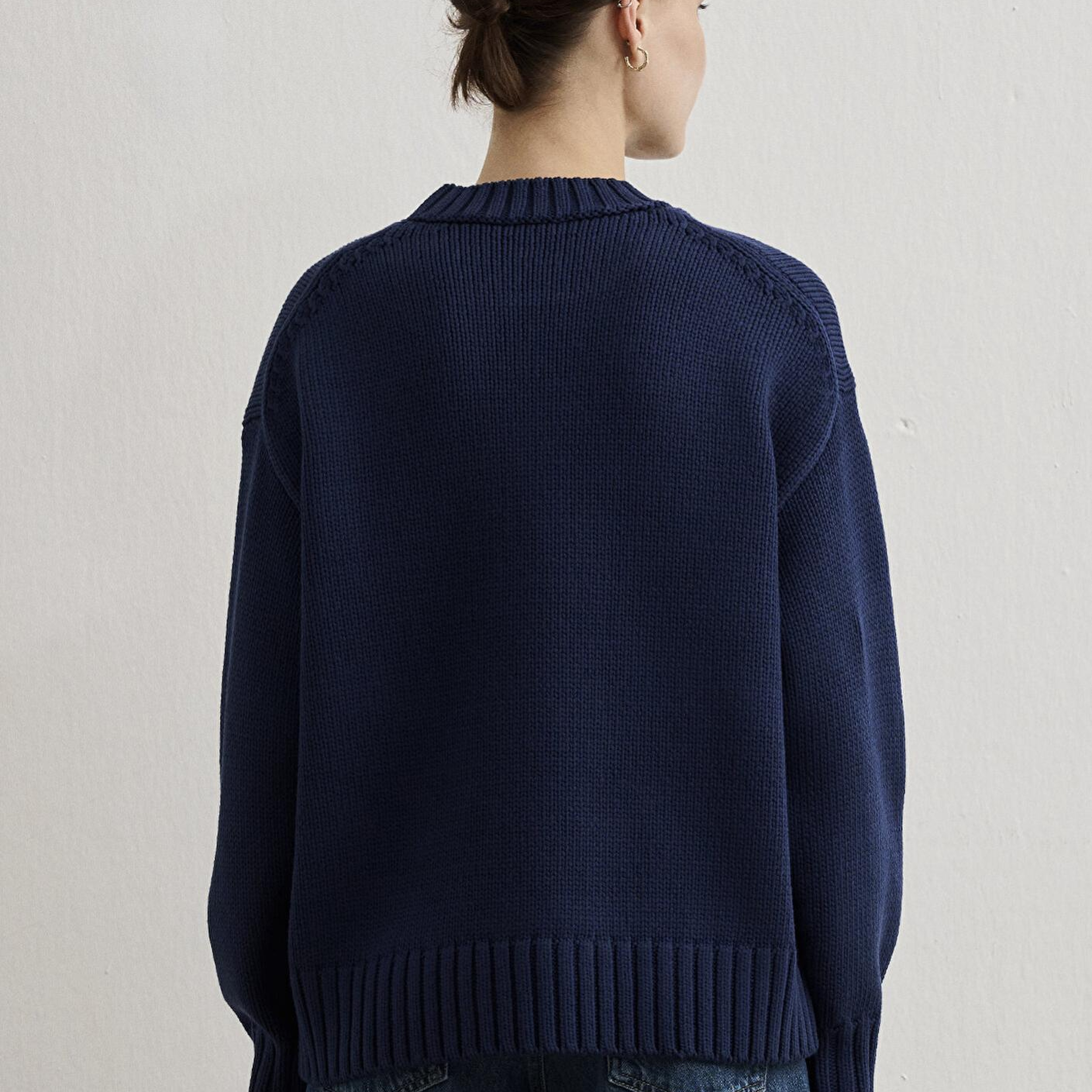 Mavi Bisiklet Yaka Lacivert Kazak Oversize / Geniş Kesim 1710516-84371