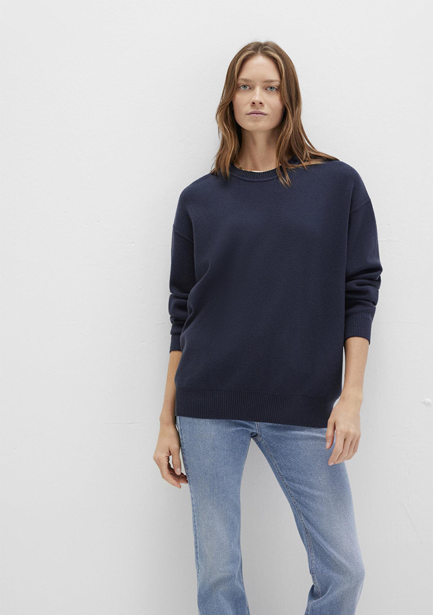 Mavi Bisiklet Yaka Lacivert Kazak Oversize / Geniş Kesim 1710499-83699