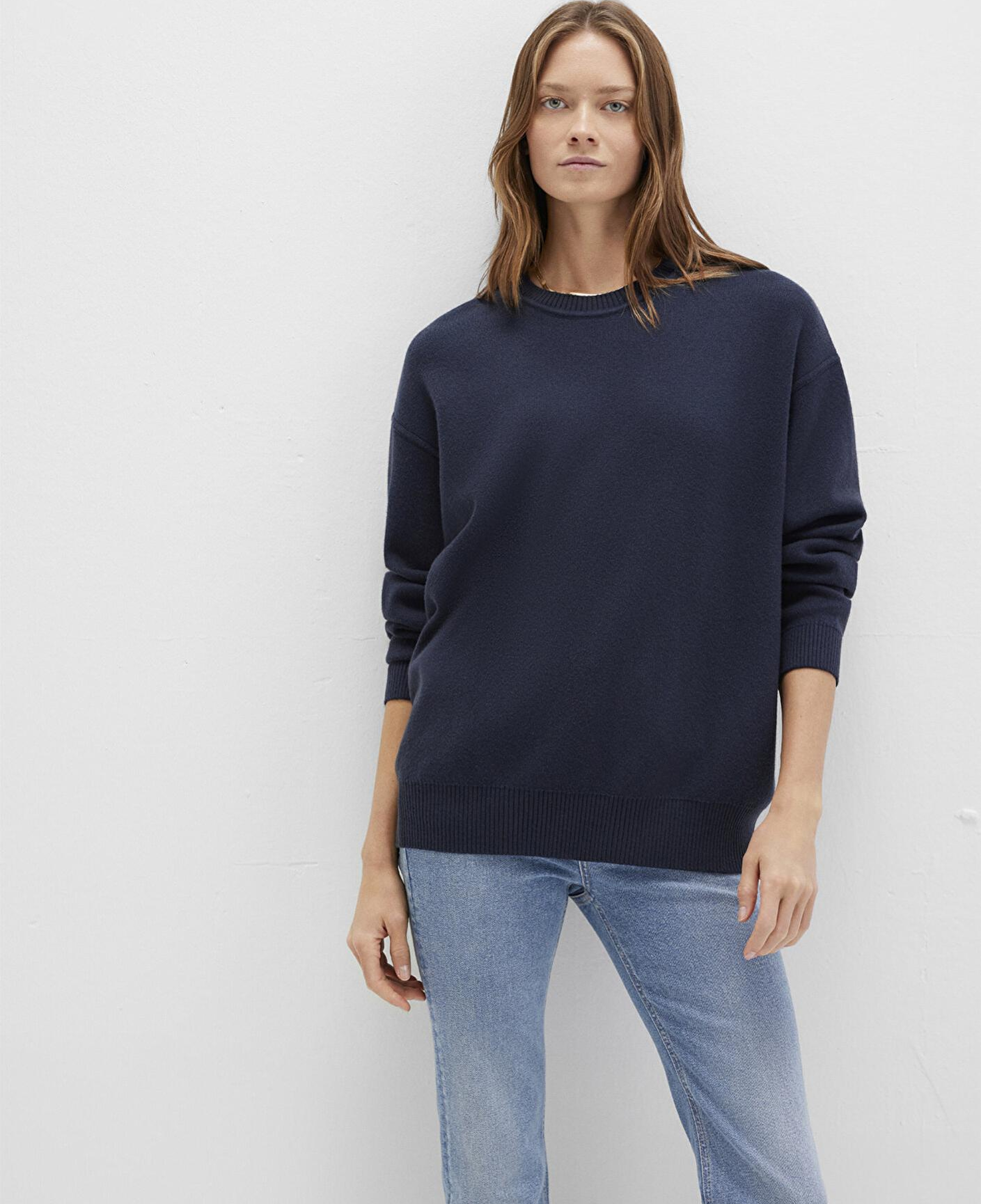 Mavi Bisiklet Yaka Lacivert Kazak Oversize / Geniş Kesim 1710499-83699