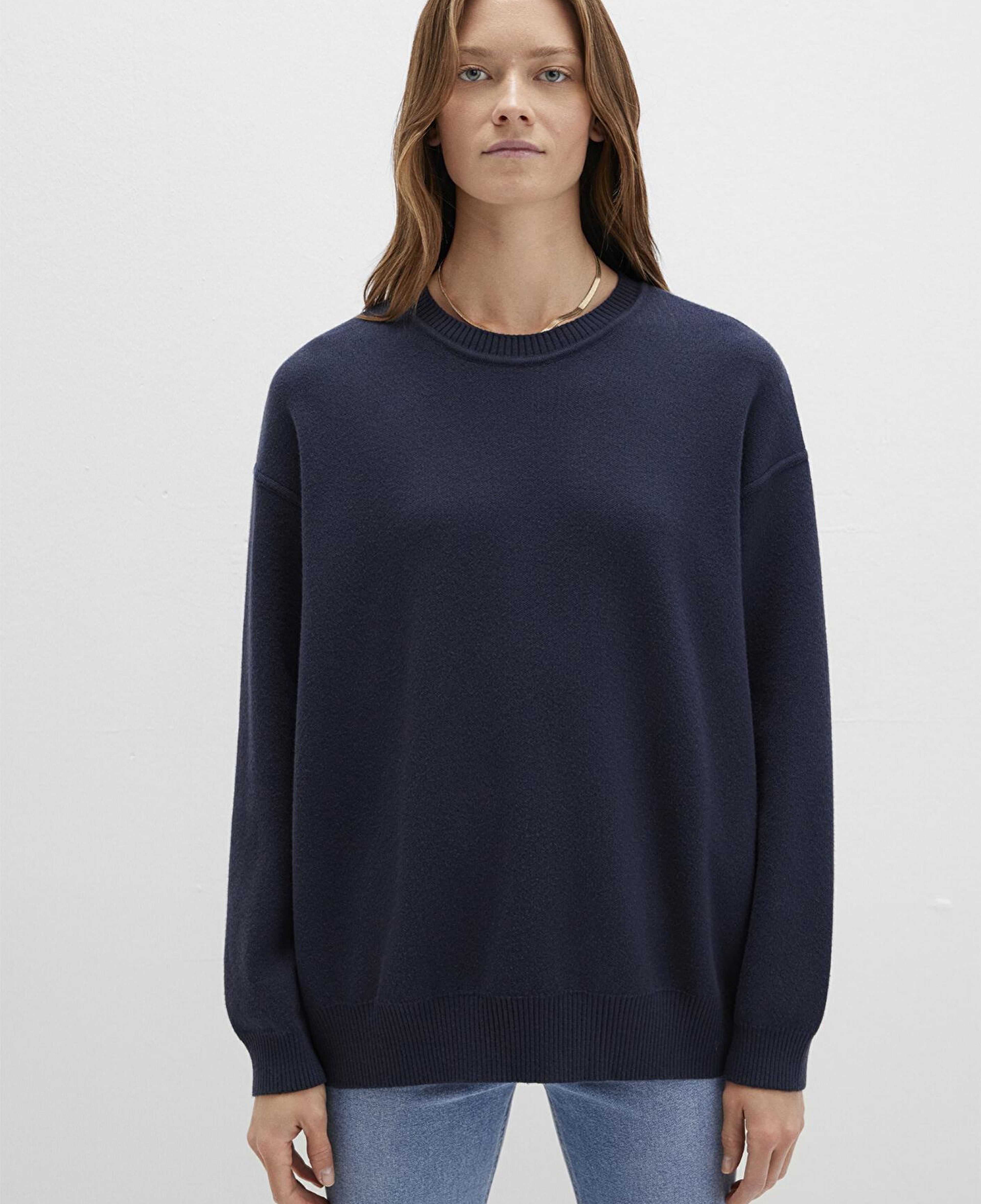 Mavi Bisiklet Yaka Lacivert Kazak Oversize / Geniş Kesim 1710499-83699