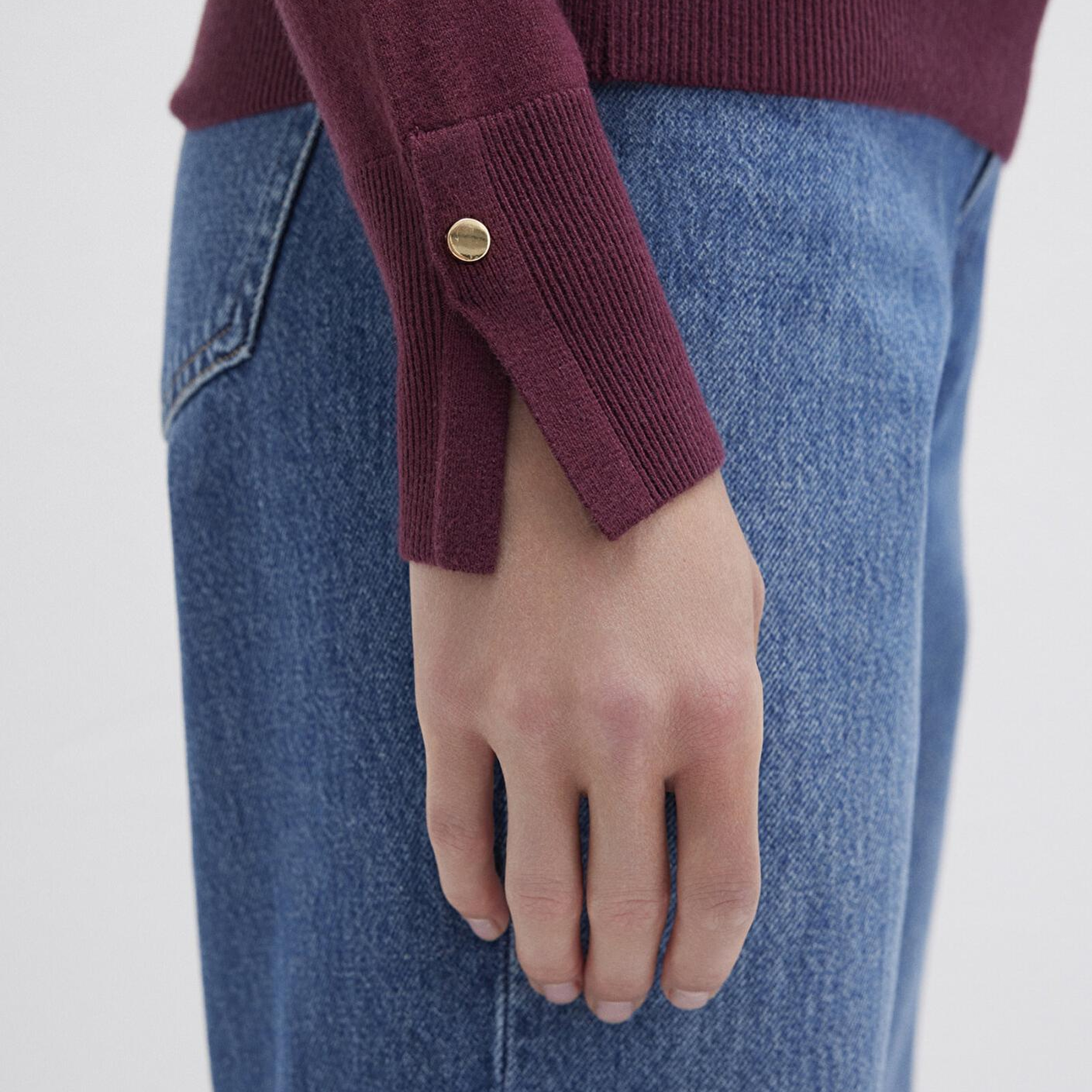 Mavi Bisiklet Yaka Bordo Kazak Slim Fit / Dar Kesim 1710510-70415