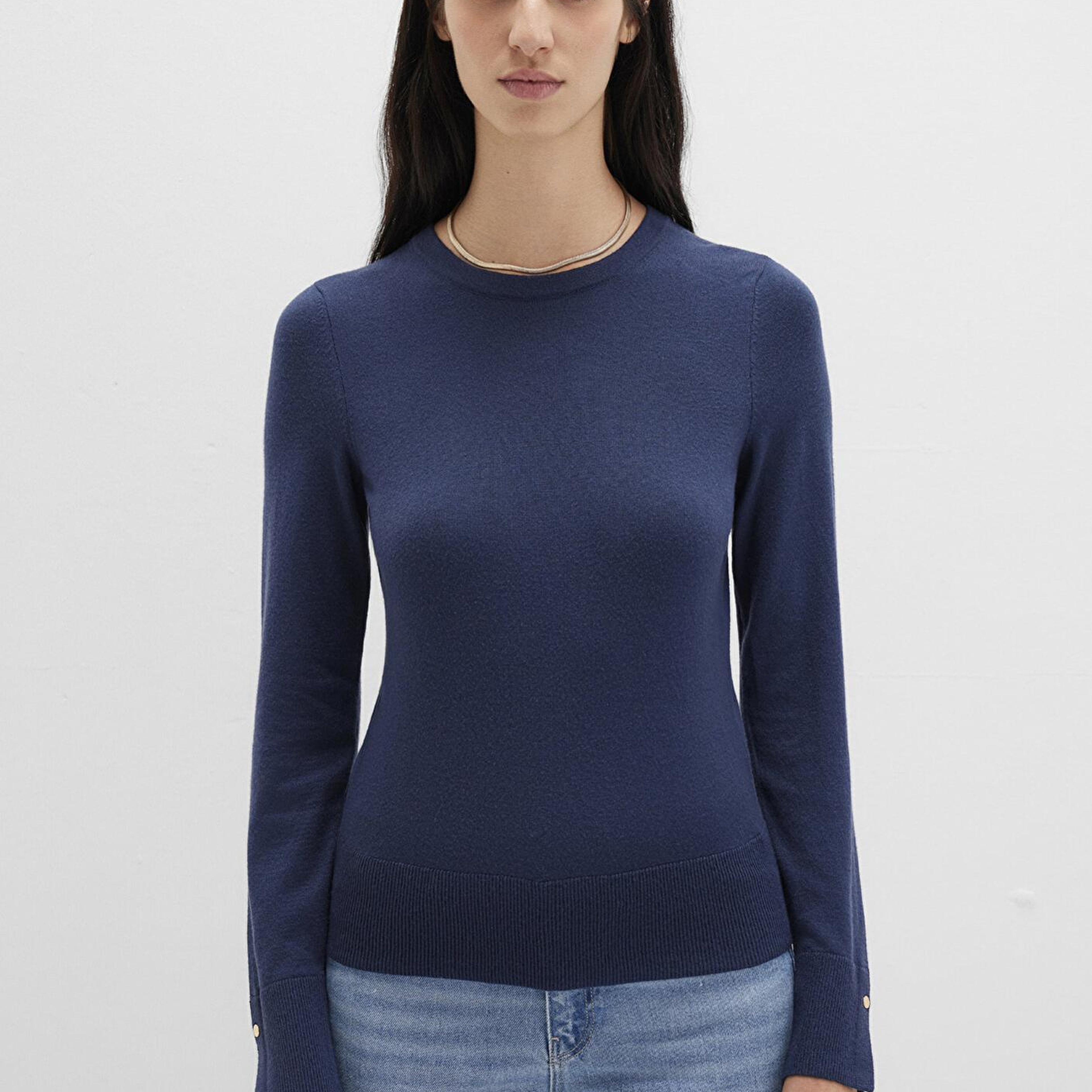 Mavi Bisiklet Yaka Lacivert Kazak Slim Fit / Dar Kesim 1710510-82454