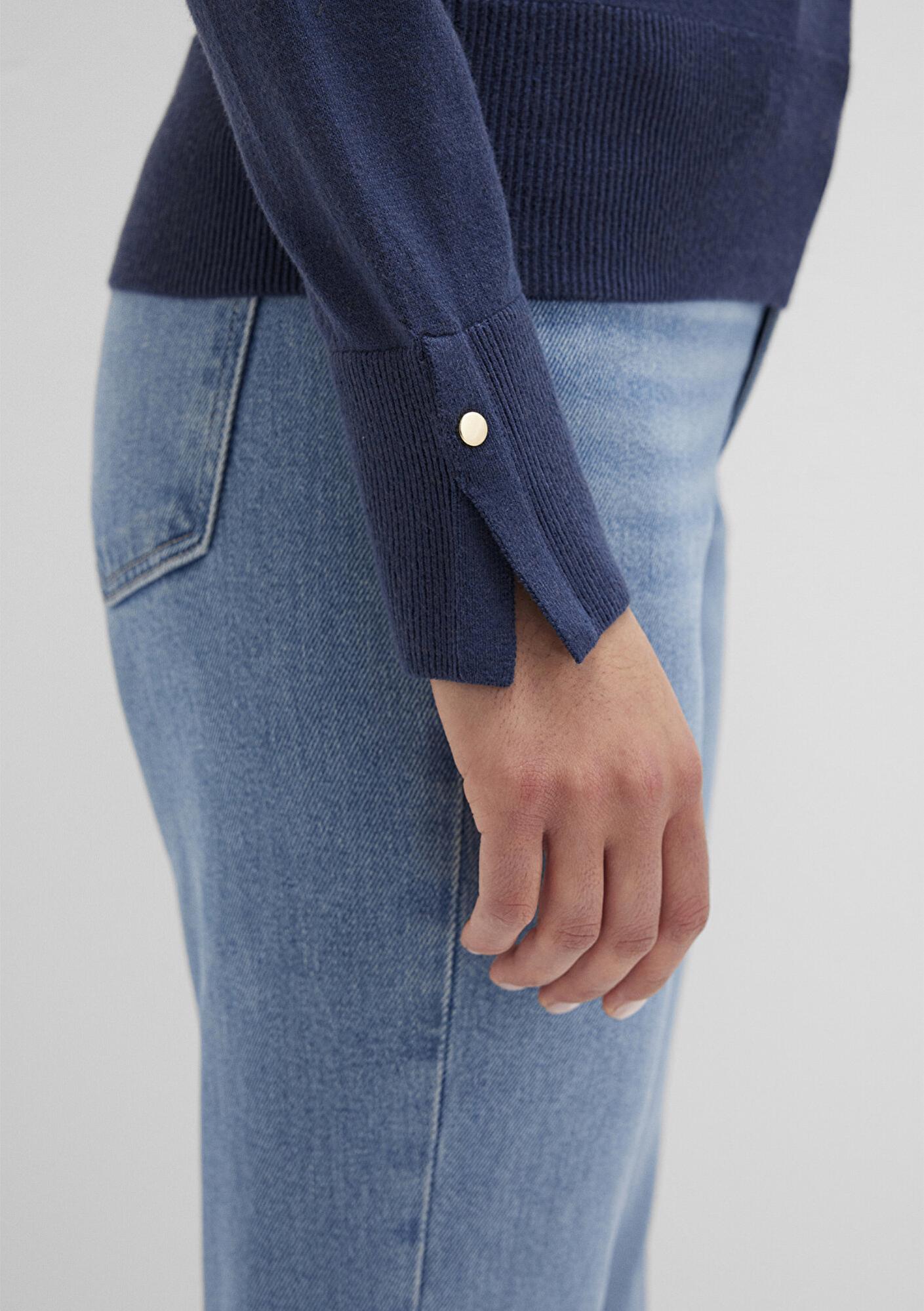 Mavi Bisiklet Yaka Lacivert Kazak Slim Fit / Dar Kesim 1710510-82454