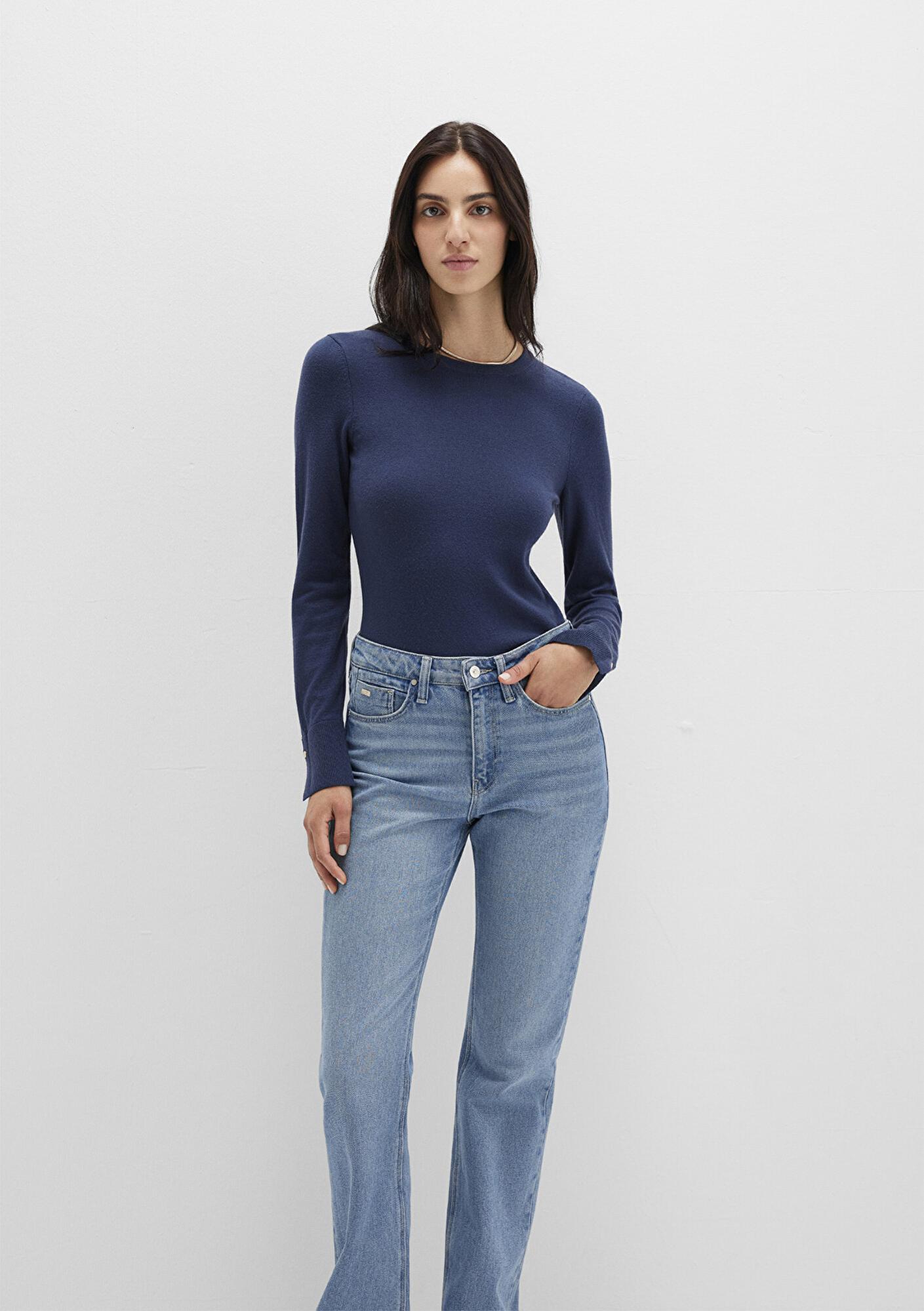 Mavi Bisiklet Yaka Lacivert Kazak Slim Fit / Dar Kesim 1710510-82454