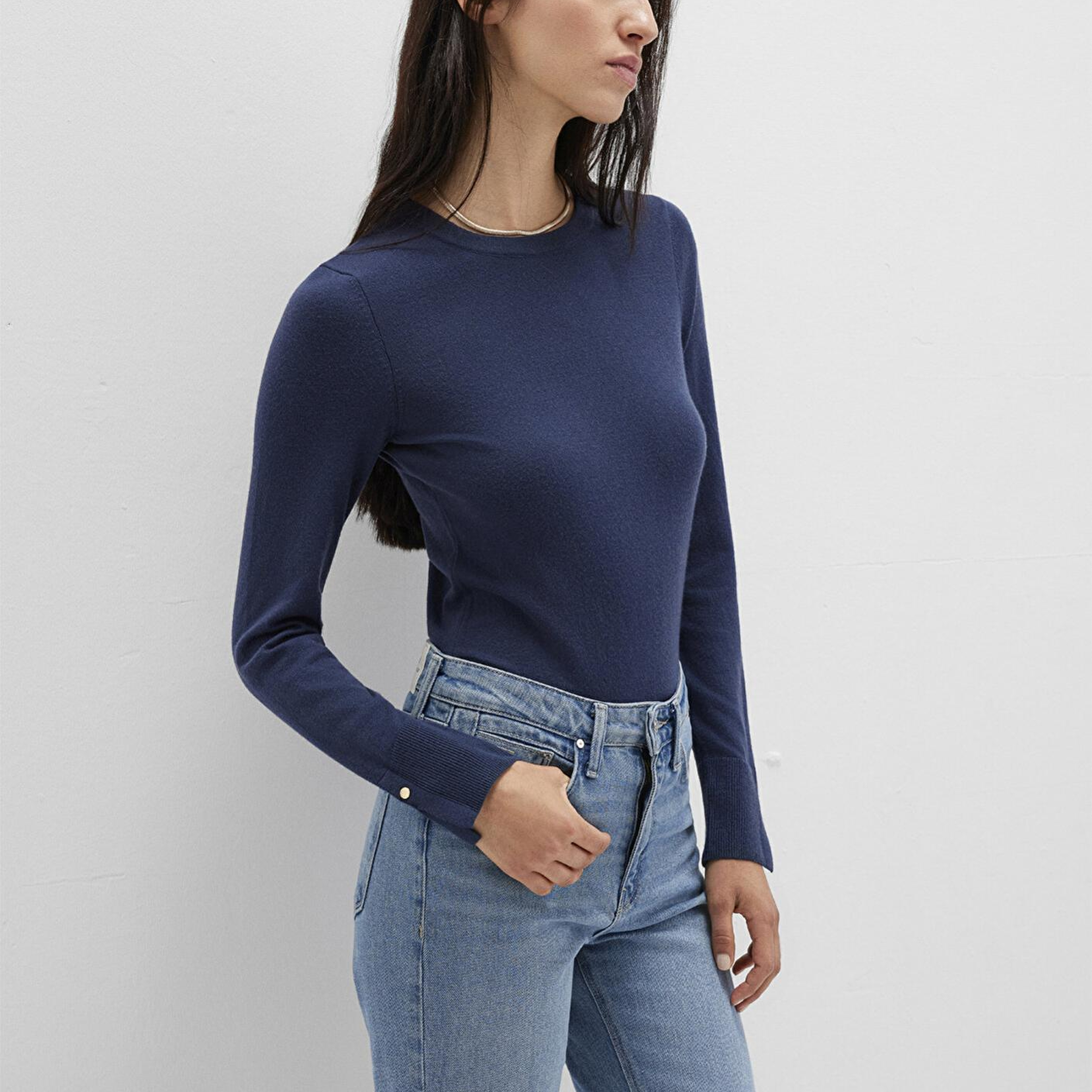 Mavi Bisiklet Yaka Lacivert Kazak Slim Fit / Dar Kesim 1710510-82454