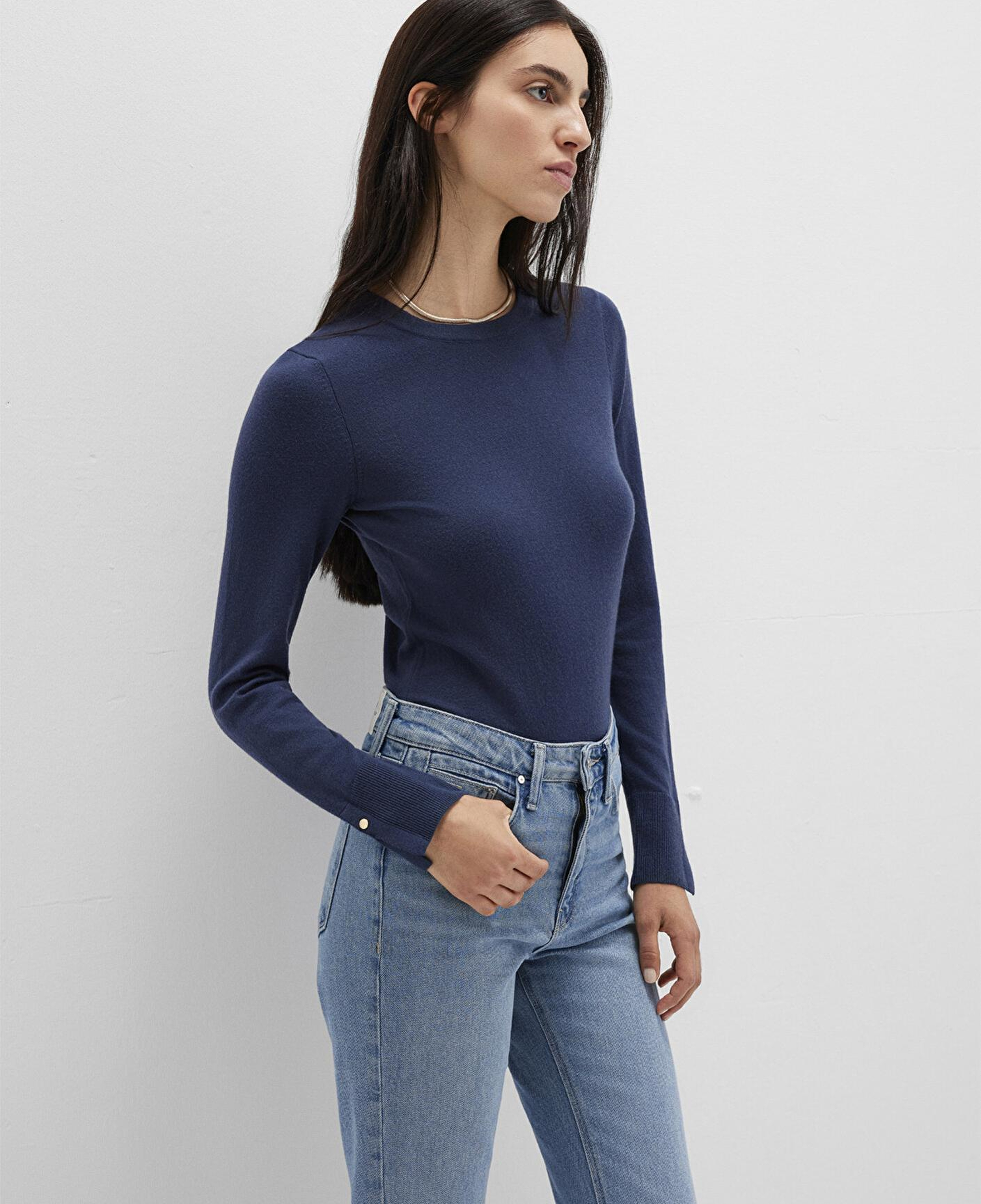 Mavi Bisiklet Yaka Lacivert Kazak Slim Fit / Dar Kesim 1710510-82454