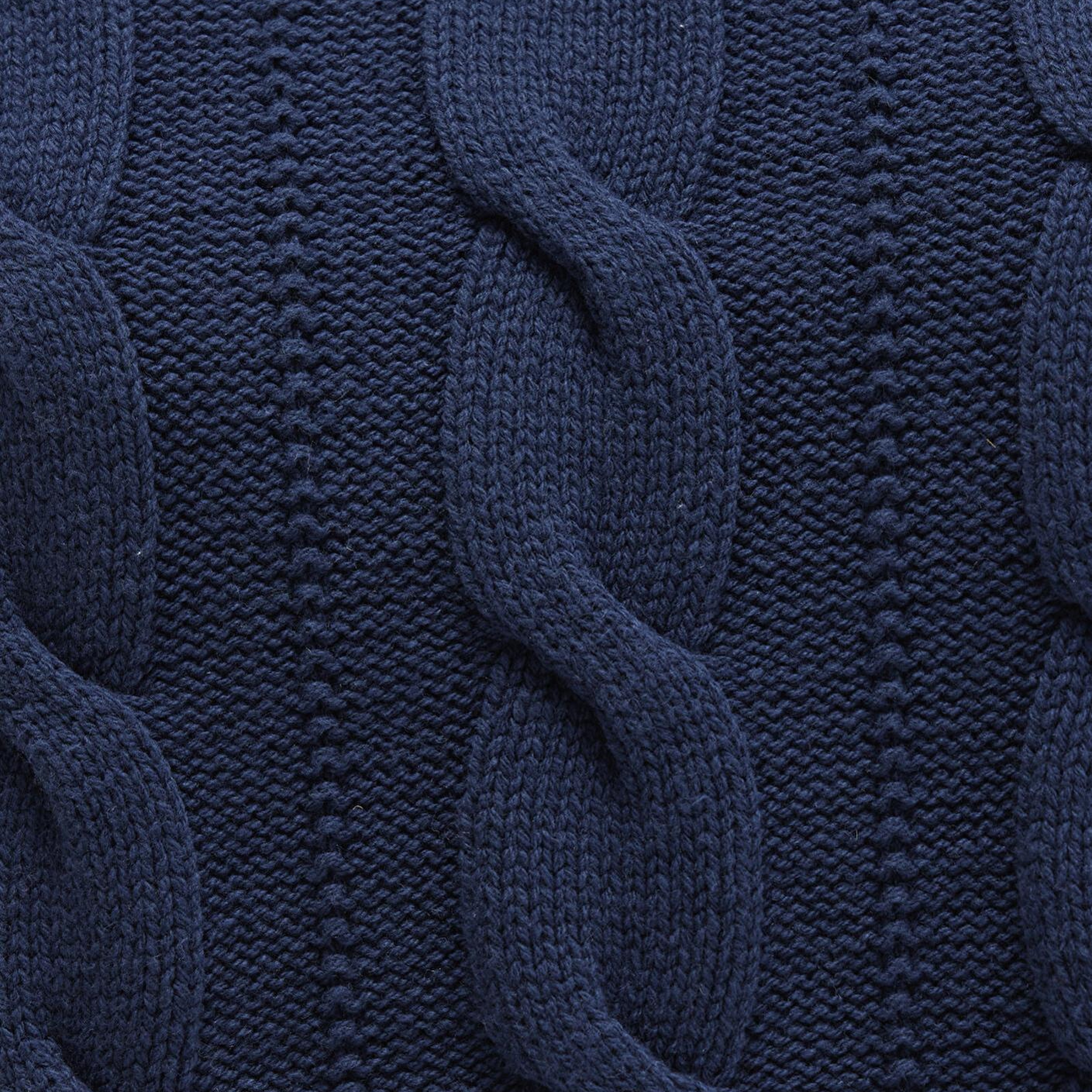 Mavi Bisiklet Yaka Lacivert Kazak Crop / Kısa Kesim 1710477-82454