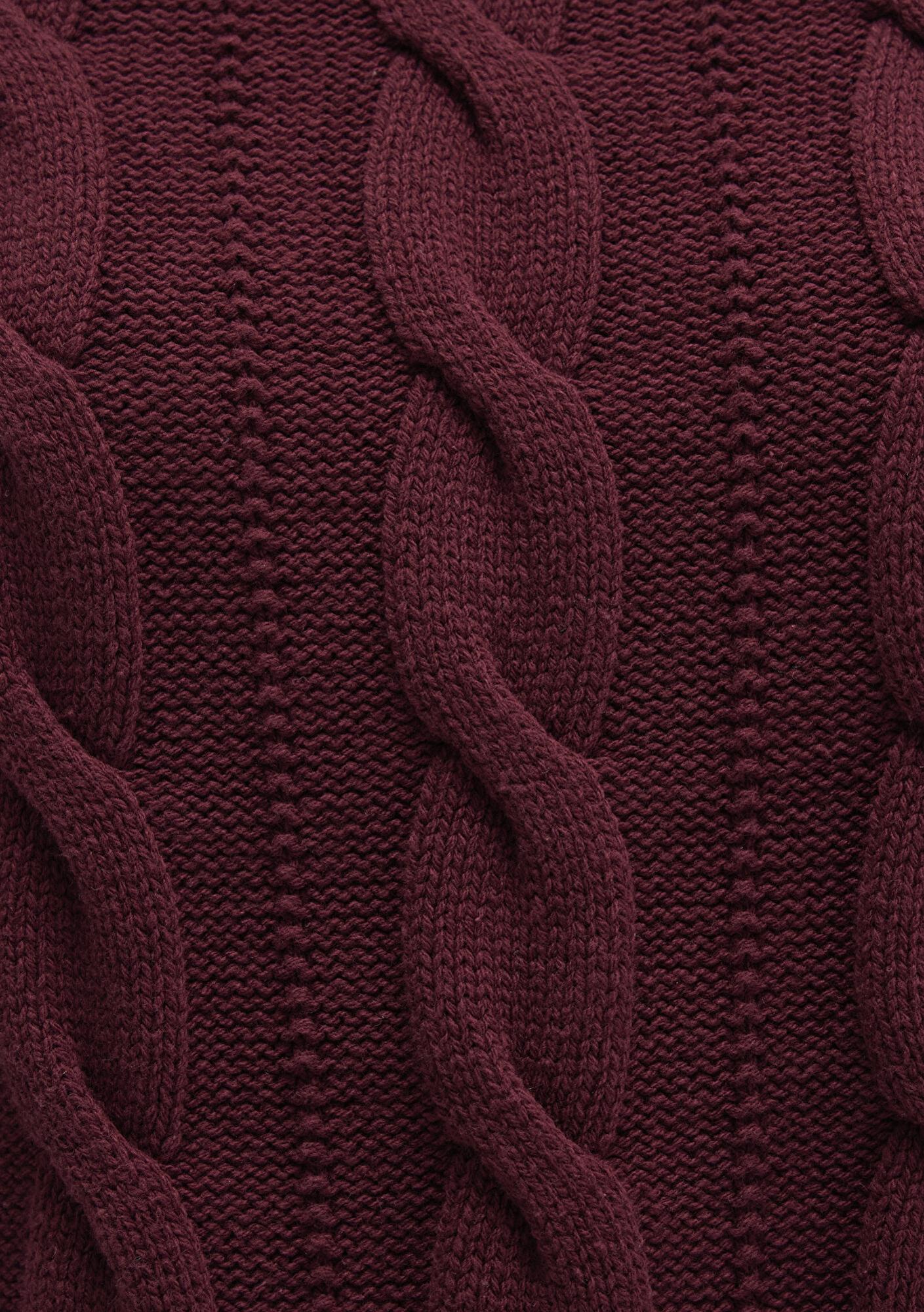 Mavi Bisiklet Yaka Bordo Kazak Crop / Kısa Kesim 1710477-70415