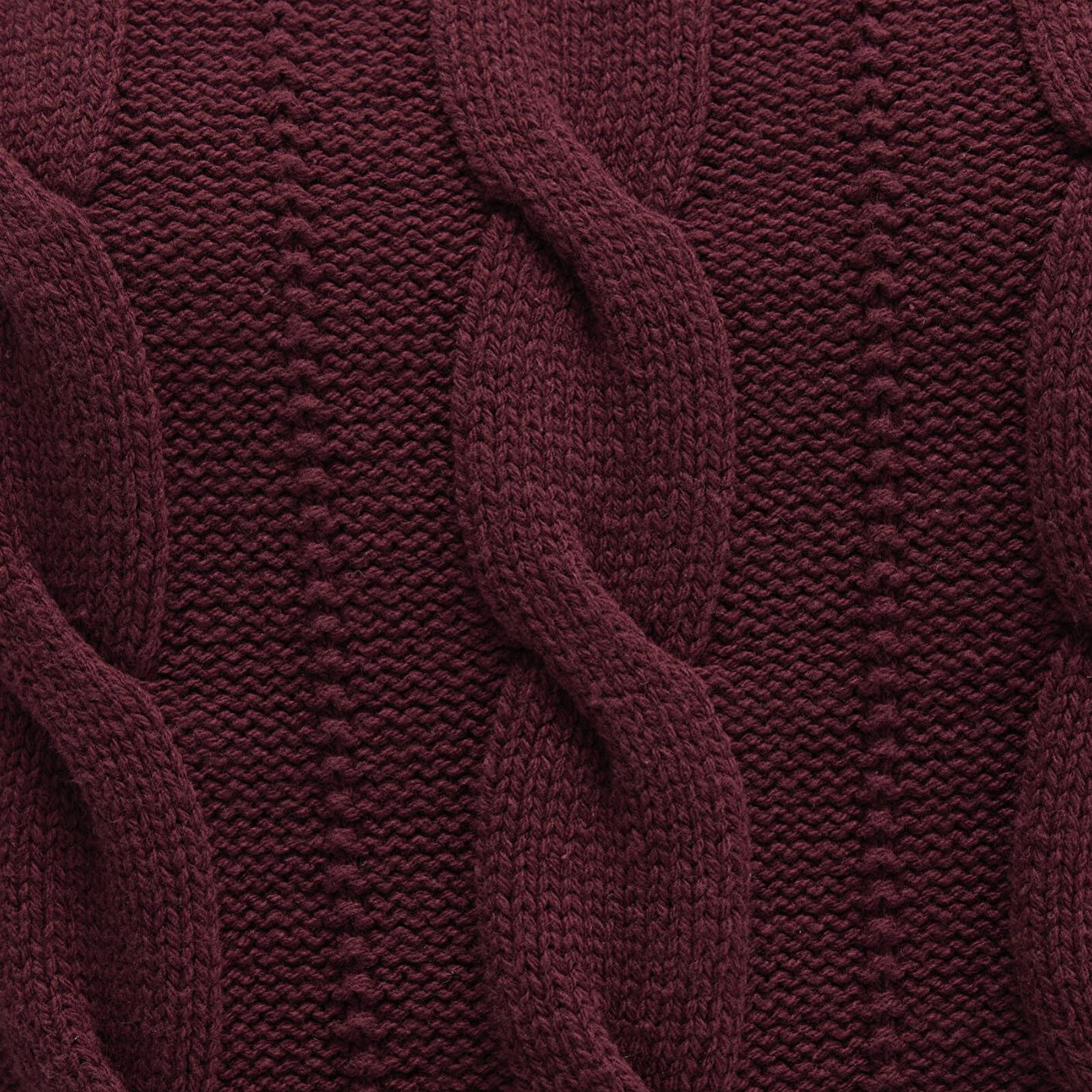 Mavi Bisiklet Yaka Bordo Kazak Crop / Kısa Kesim 1710477-70415