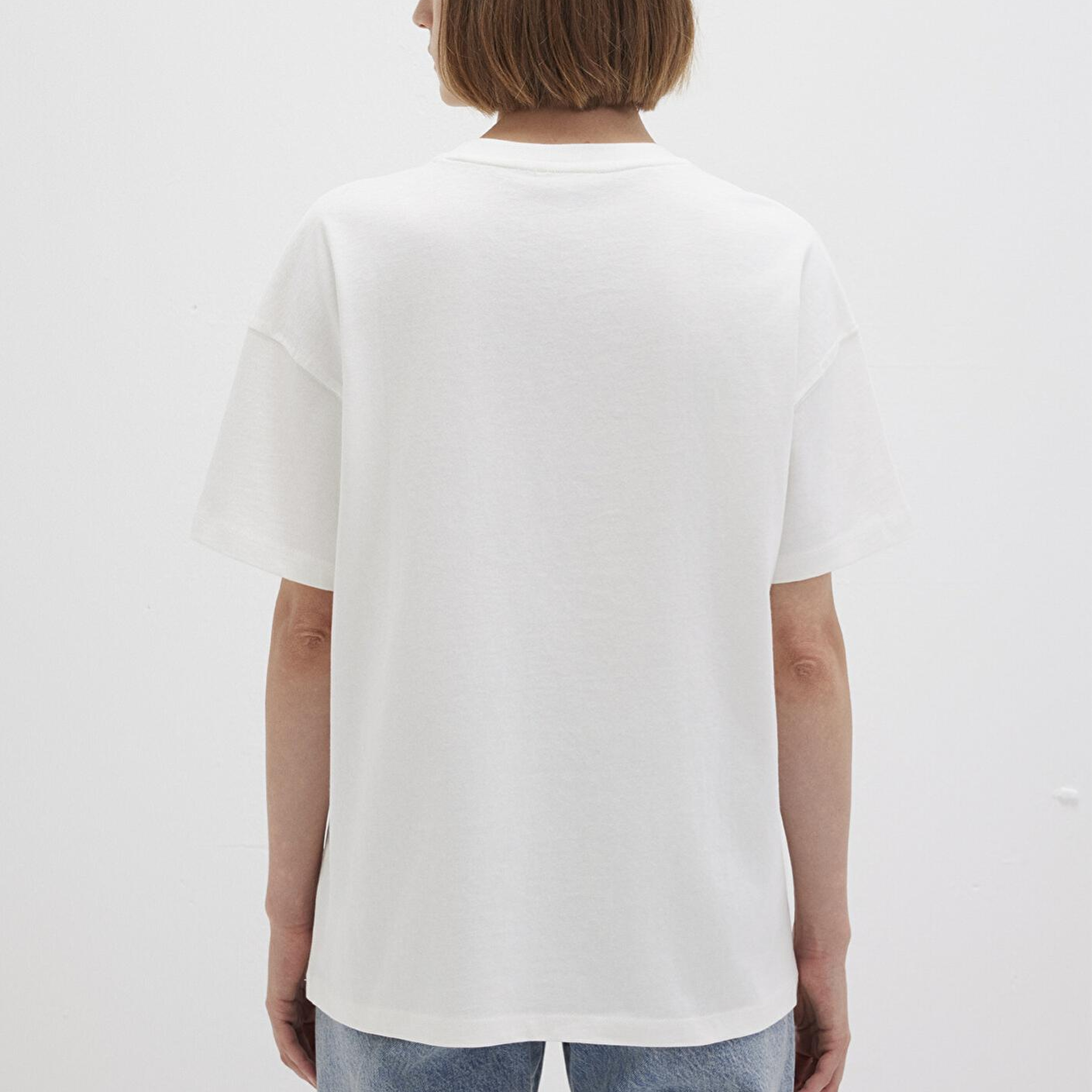 Mavi Mavi Logo Baskılı Beyaz Tişört Loose Fit / Bol Rahat Kesim 1612518-70057