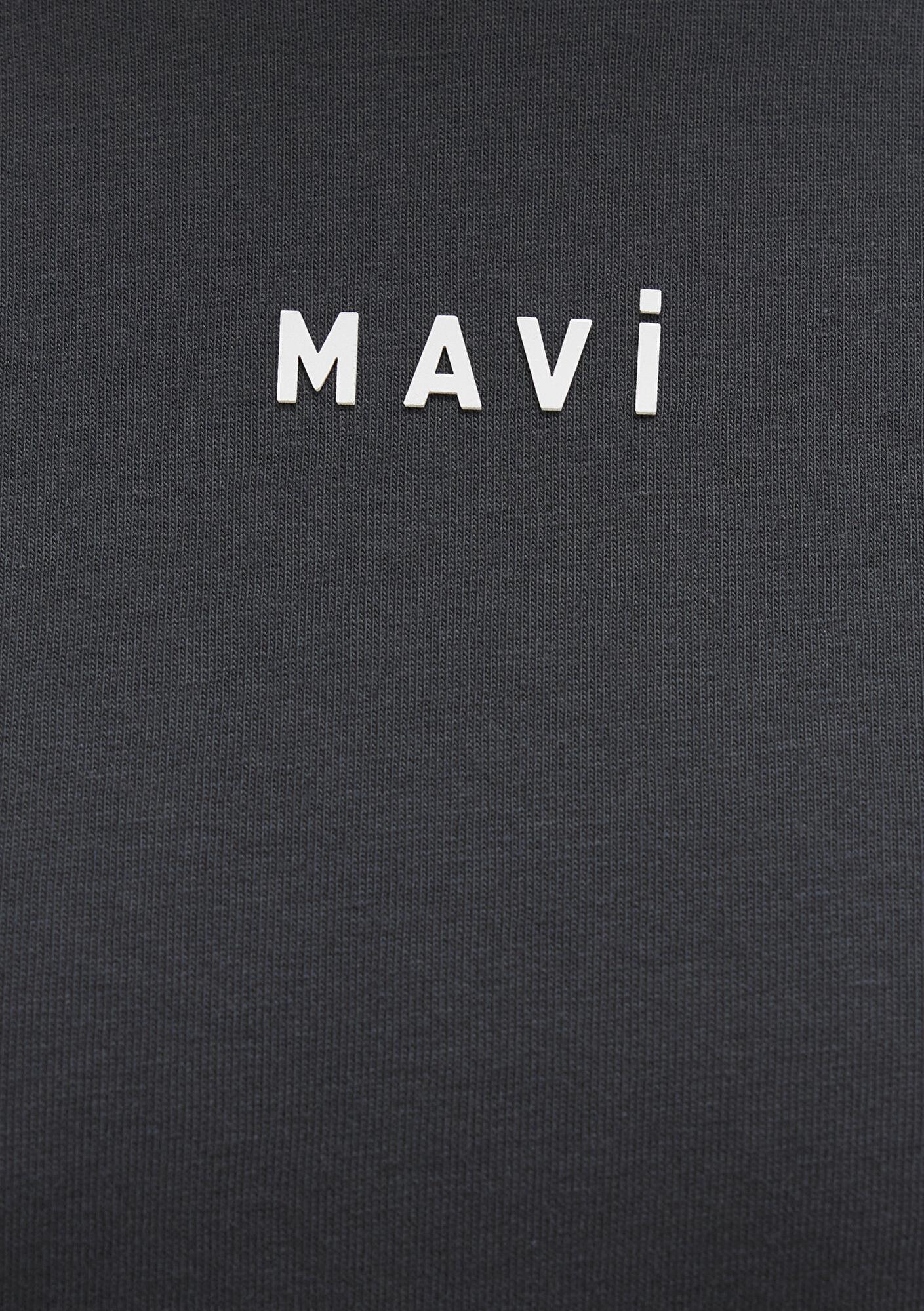 Mavi Mavi Logo Baskılı Antrasit Tişört Loose Fit / Bol Rahat Kesim 1612518-70087