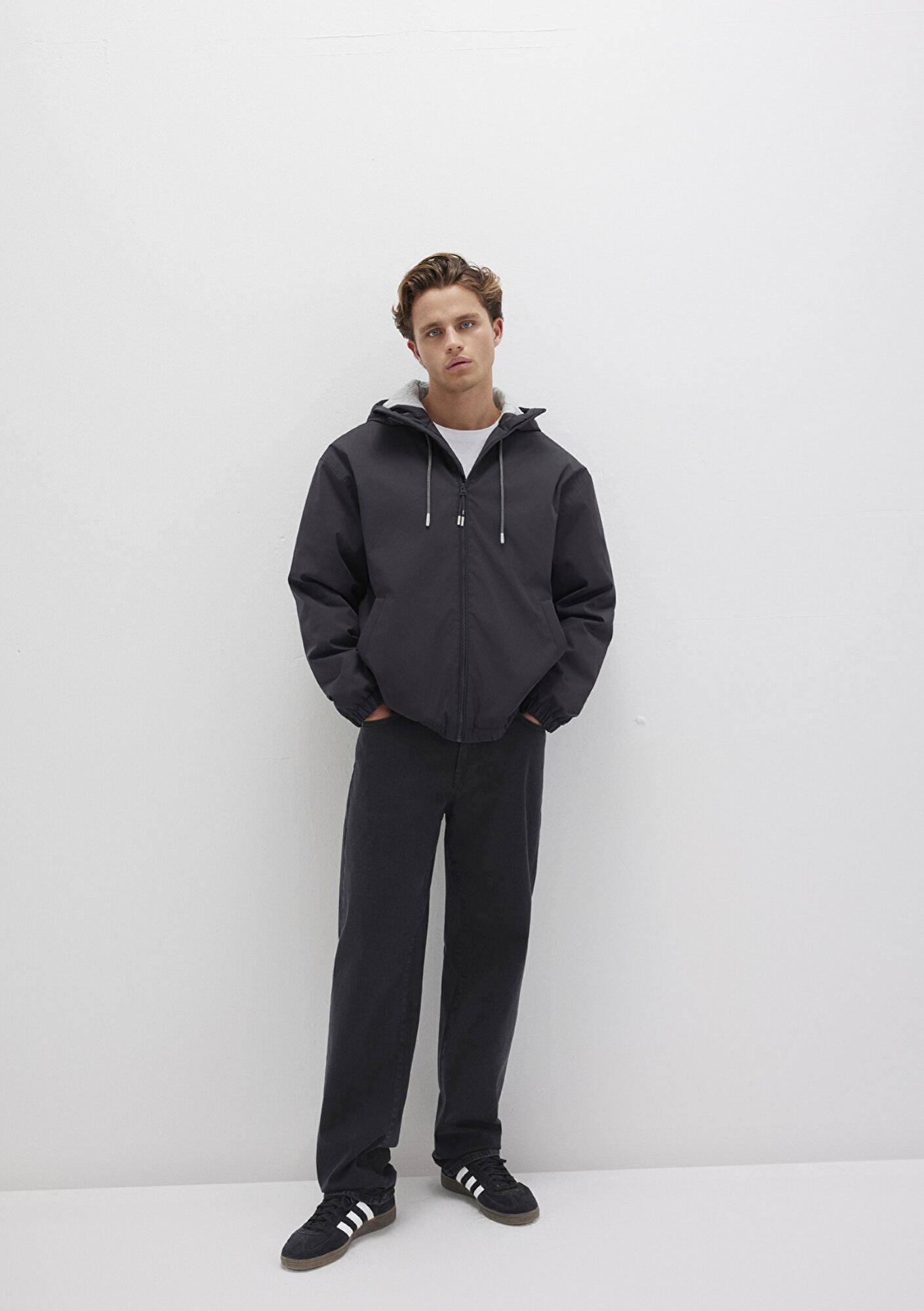 Mavi Kapüşonlu Antrasit Ceket Regular Fit / Normal Kesim 0110333-70087