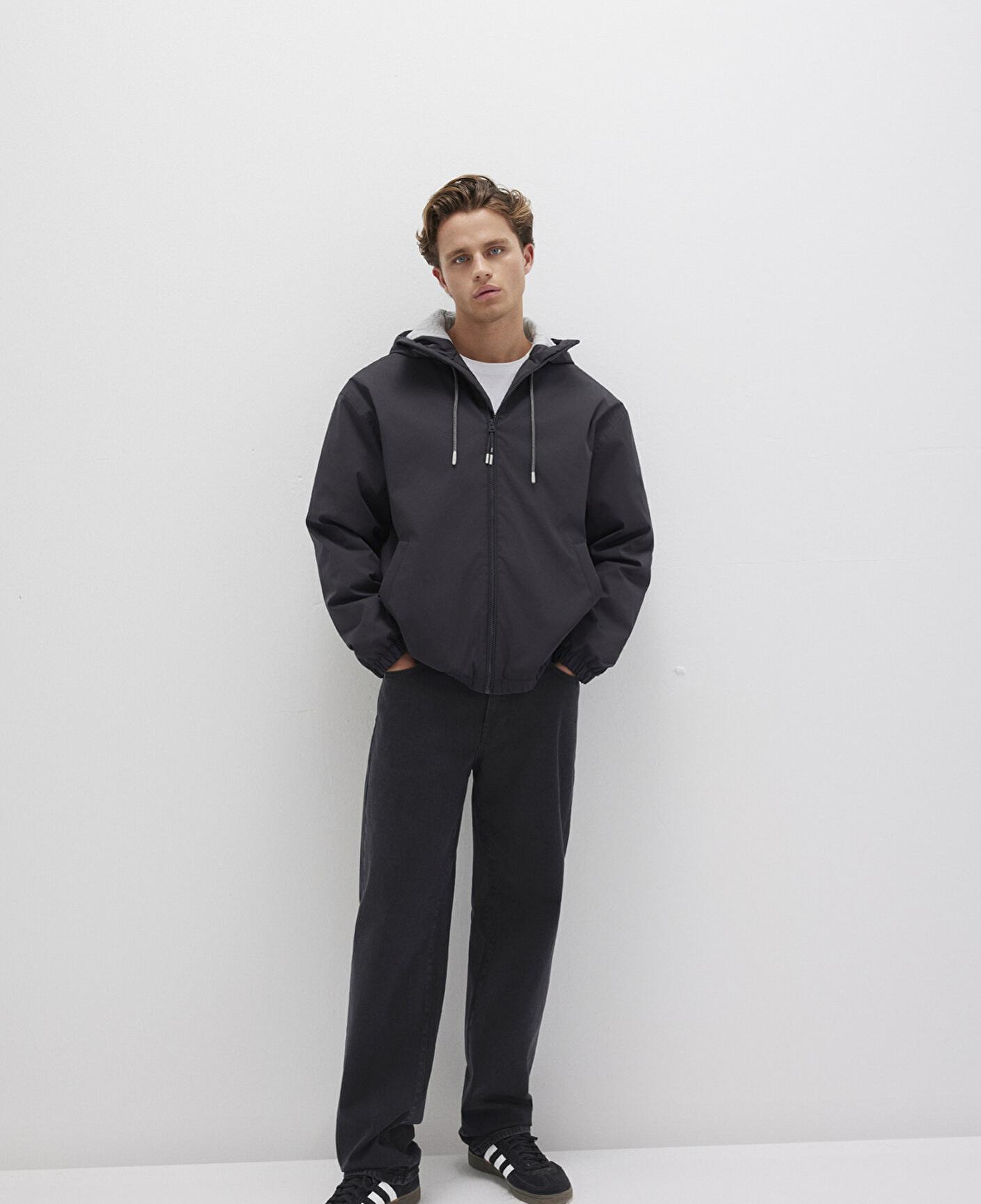 Mavi Kapüşonlu Antrasit Ceket Regular Fit / Normal Kesim 0110333-70087