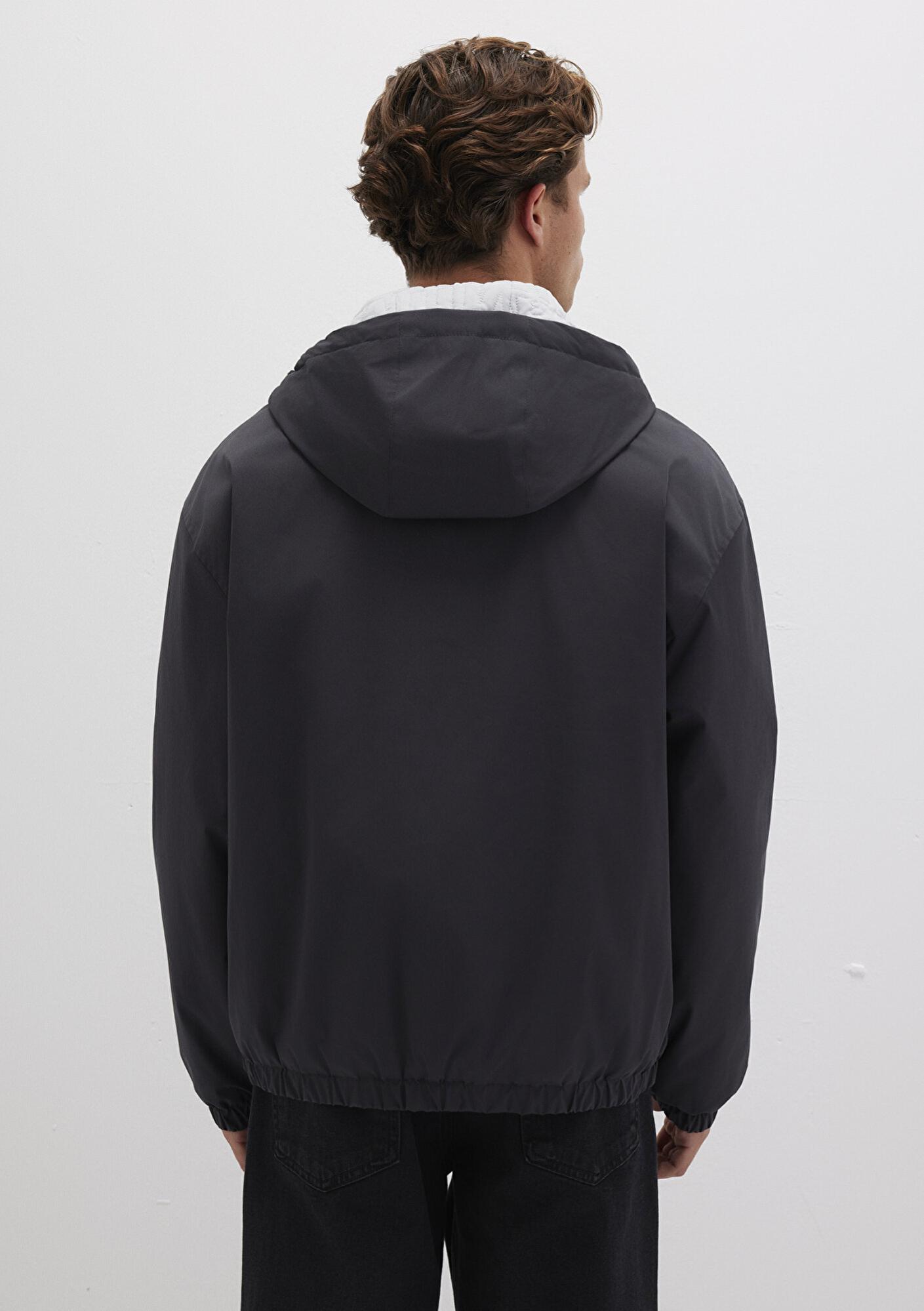 Mavi Kapüşonlu Antrasit Ceket Regular Fit / Normal Kesim 0110333-70087