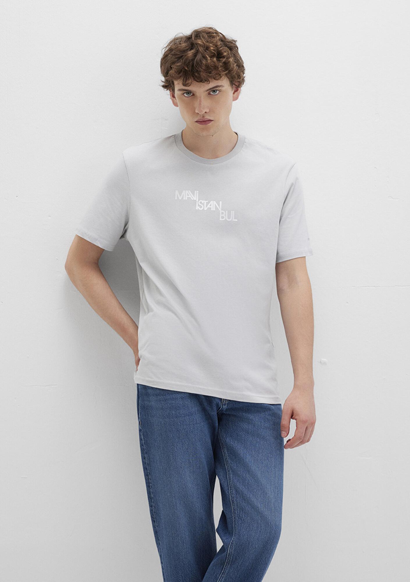 Mavi Mavi İstanbul Baskılı Gri Tişört Regular Fit / Normal Kesim 0612274-70075