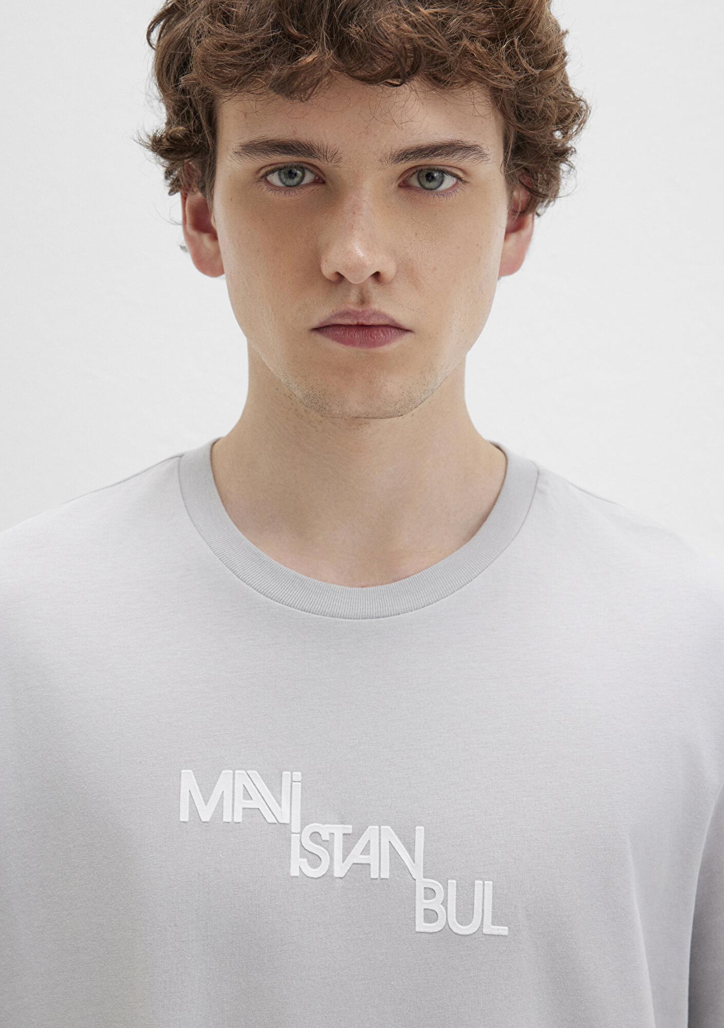 Mavi Mavi İstanbul Baskılı Gri Tişört Regular Fit / Normal Kesim 0612274-70075